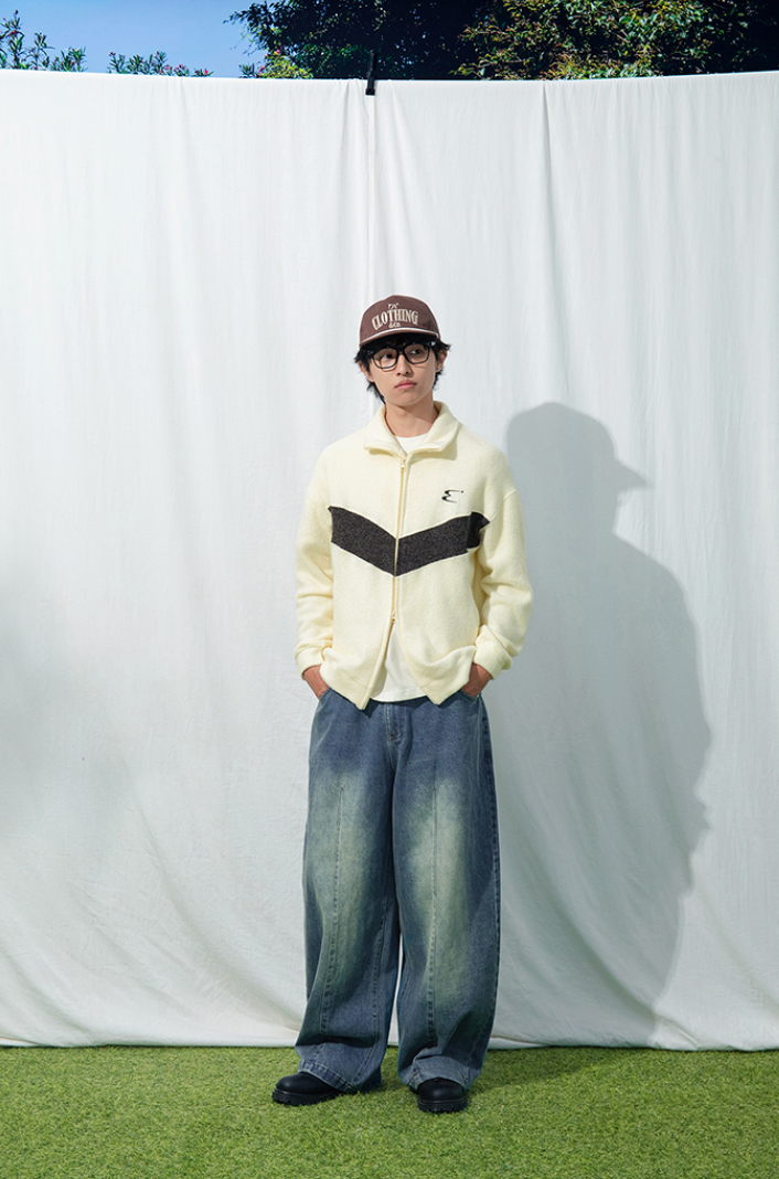 280Gラビットファーニットバイカラージップブルゾン N6243