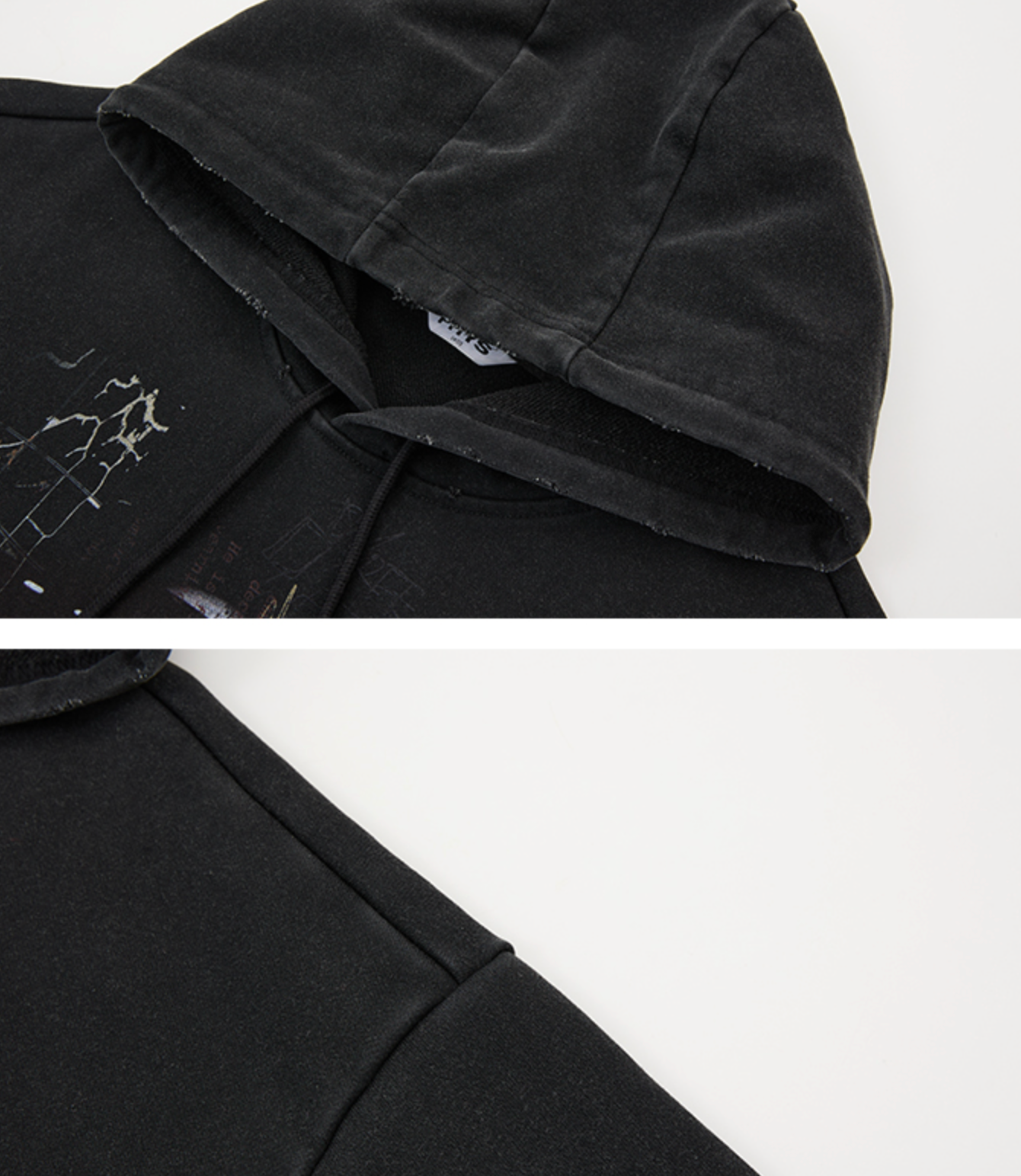 銀箔×グラフィック “ピッグ” ウォッシュフーディ N6262