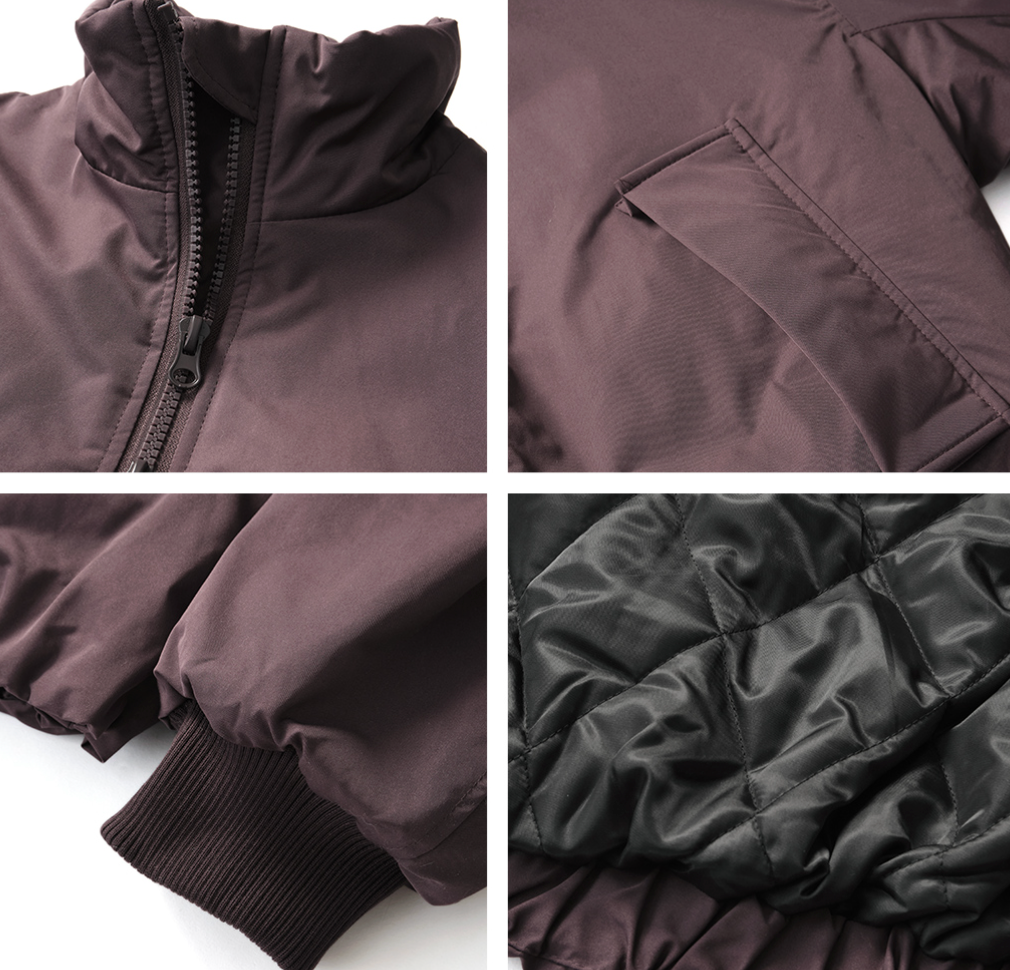 レトロ スタンドカラー 中綿ワイドジャケット N6321