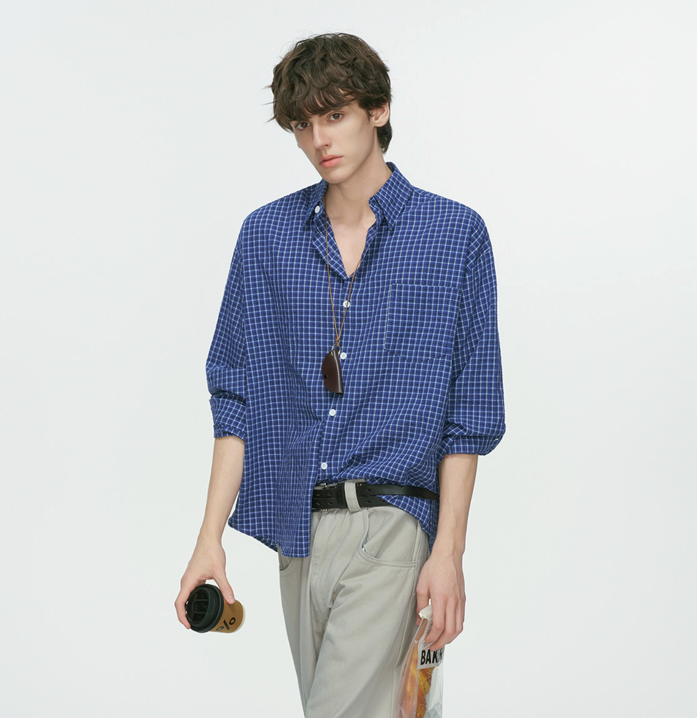 コットン グラフチェック リラックスシャツN6335