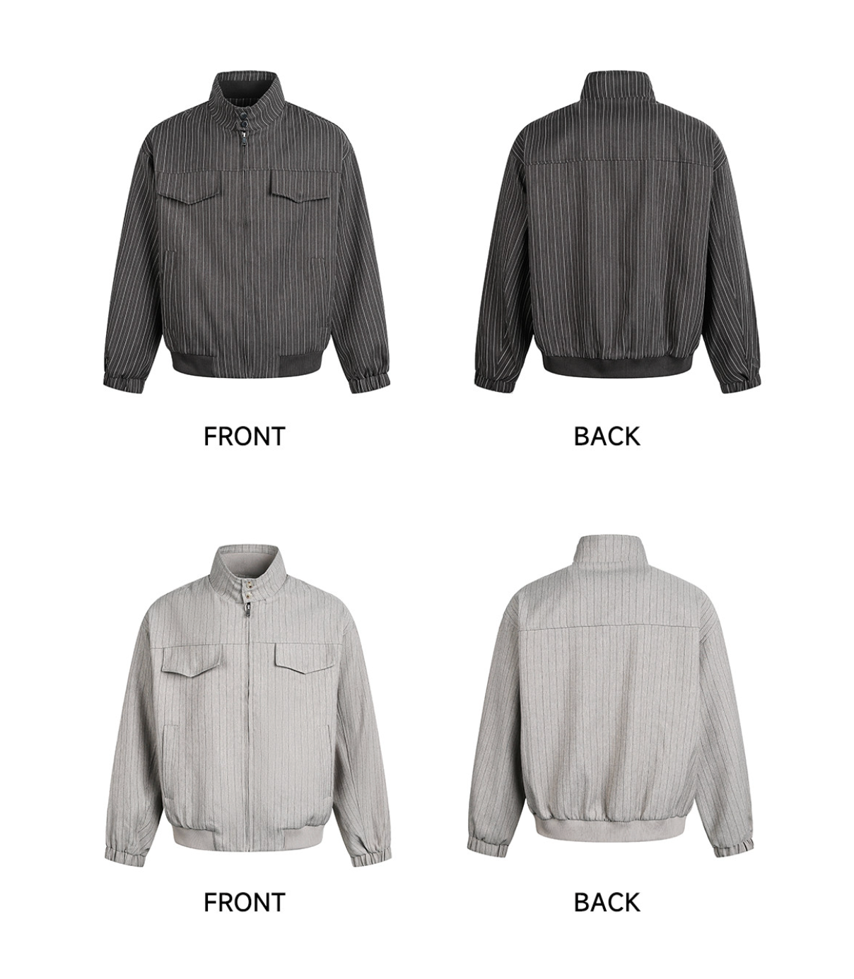 オールドマネーストライプボクシージップジャケット N6336