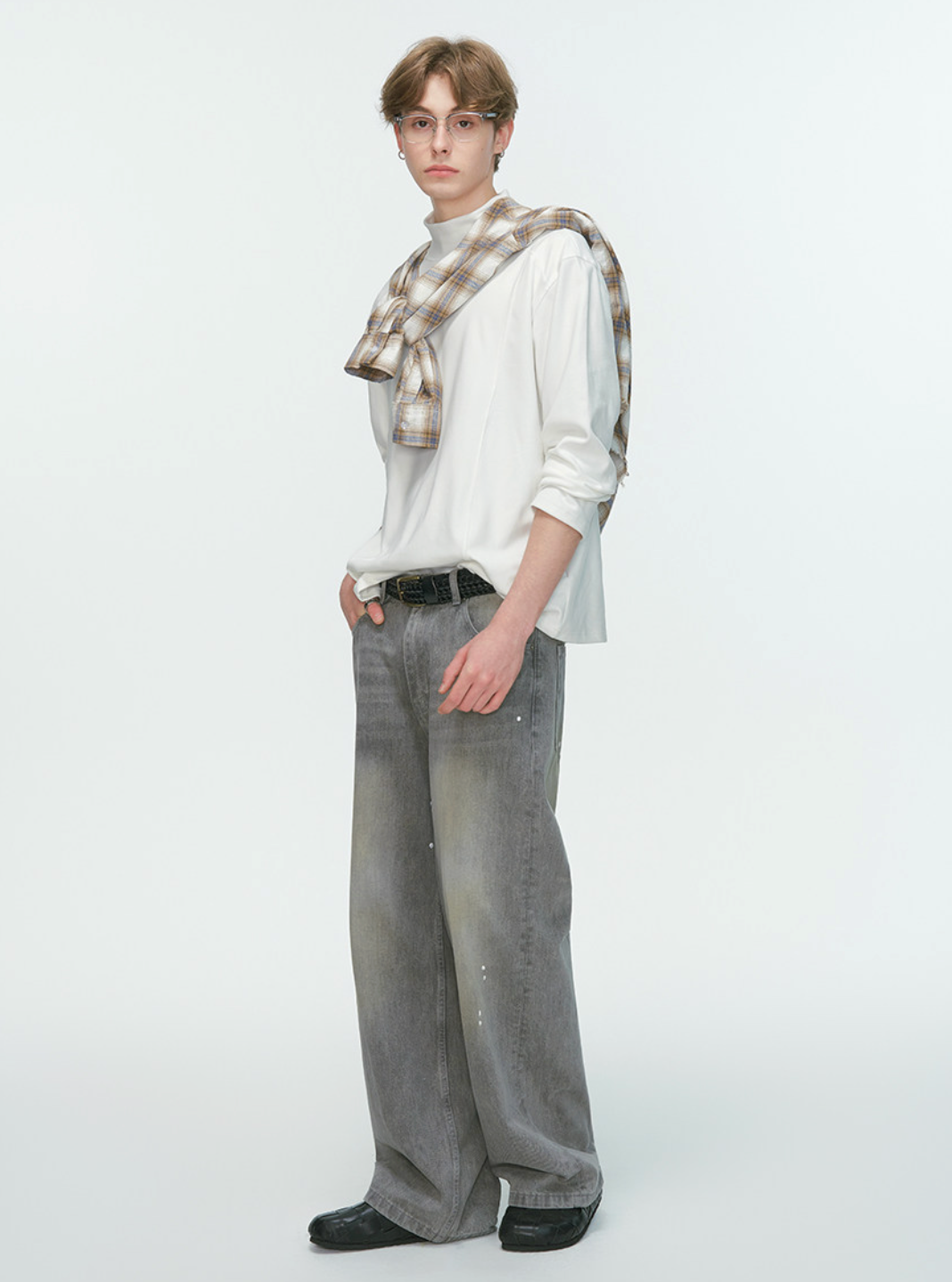 半ハイネック ダブルフェイスロングT N6339