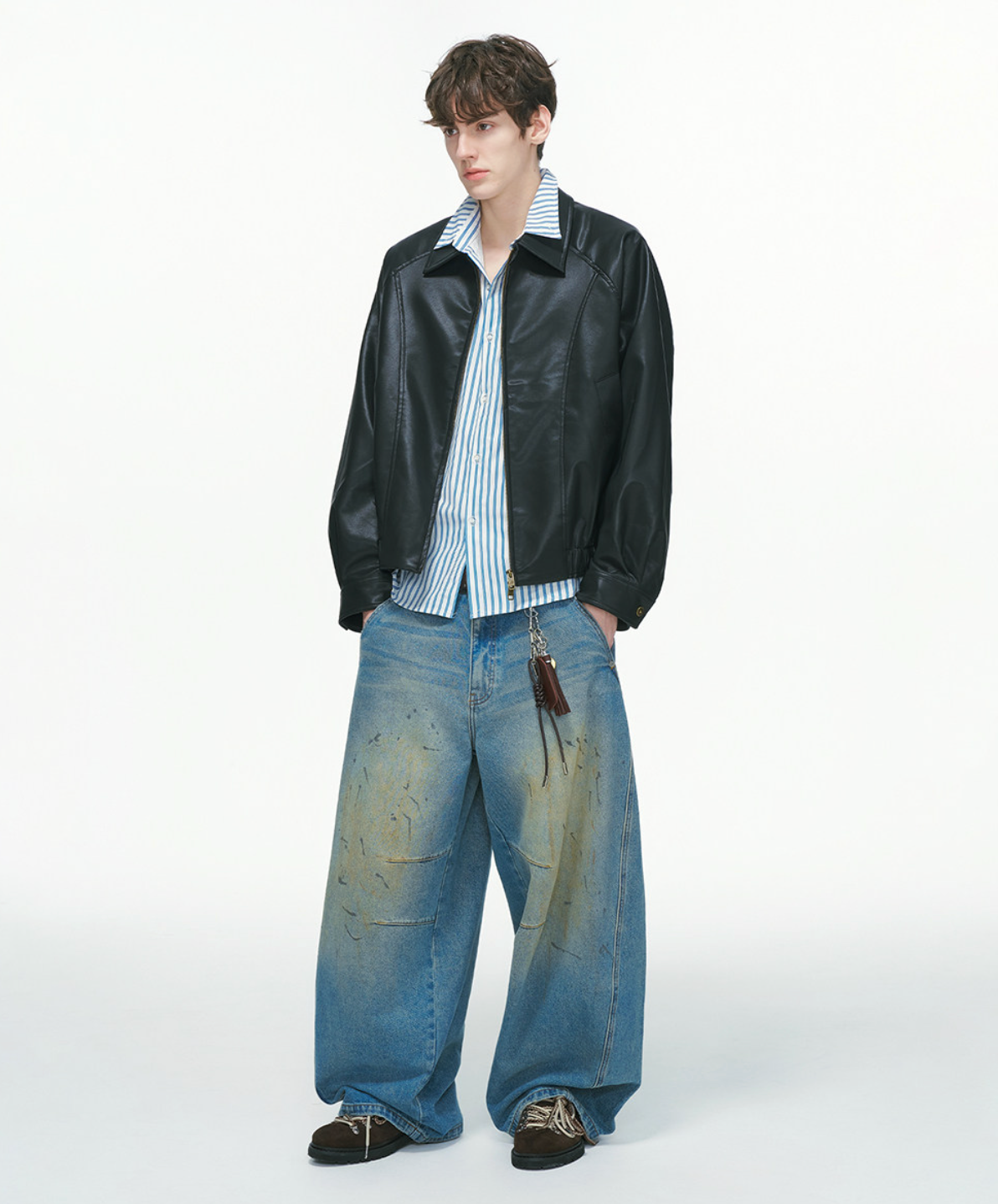 クリーンフィット ダブルジップ レザーライダース N6350