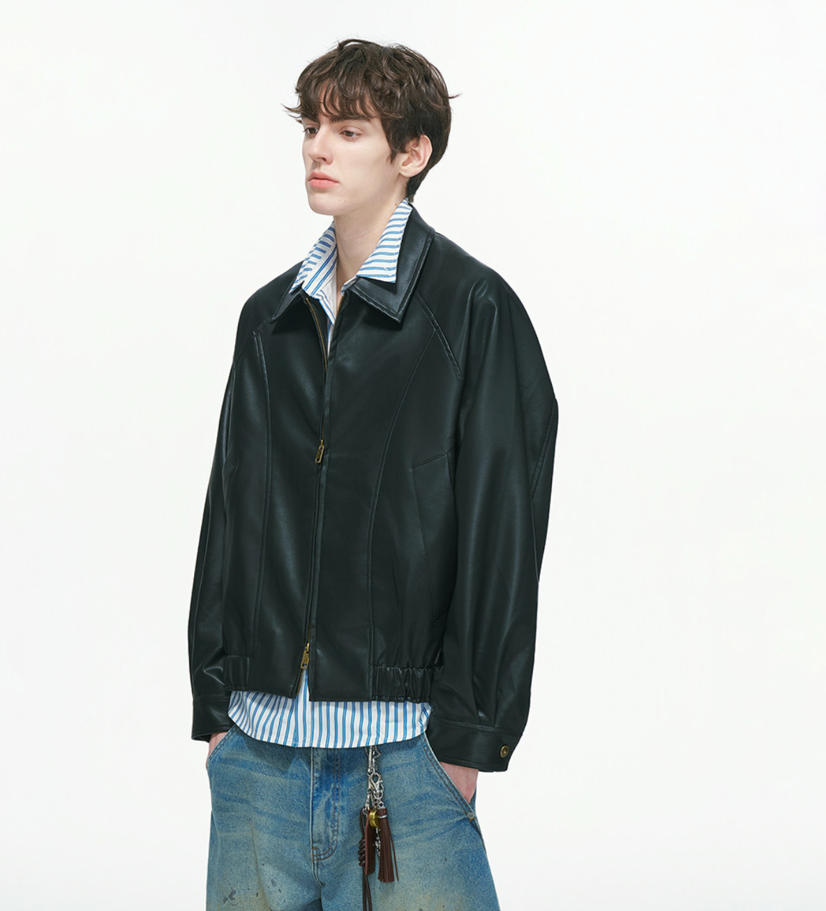 クリーンフィット ダブルジップ レザーライダース N6350