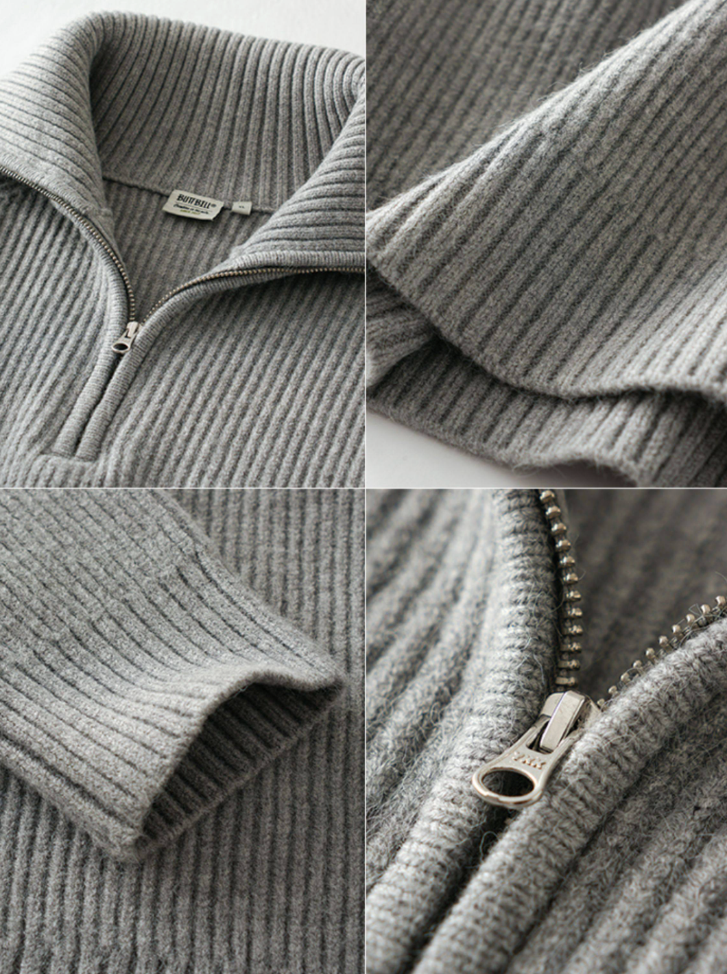 ハーフジップ ハイネック レトロニットプルオーバー N6371