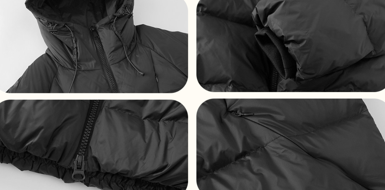 ダブルカフス仕様 90%ダックダウン フーデッドコート N6377