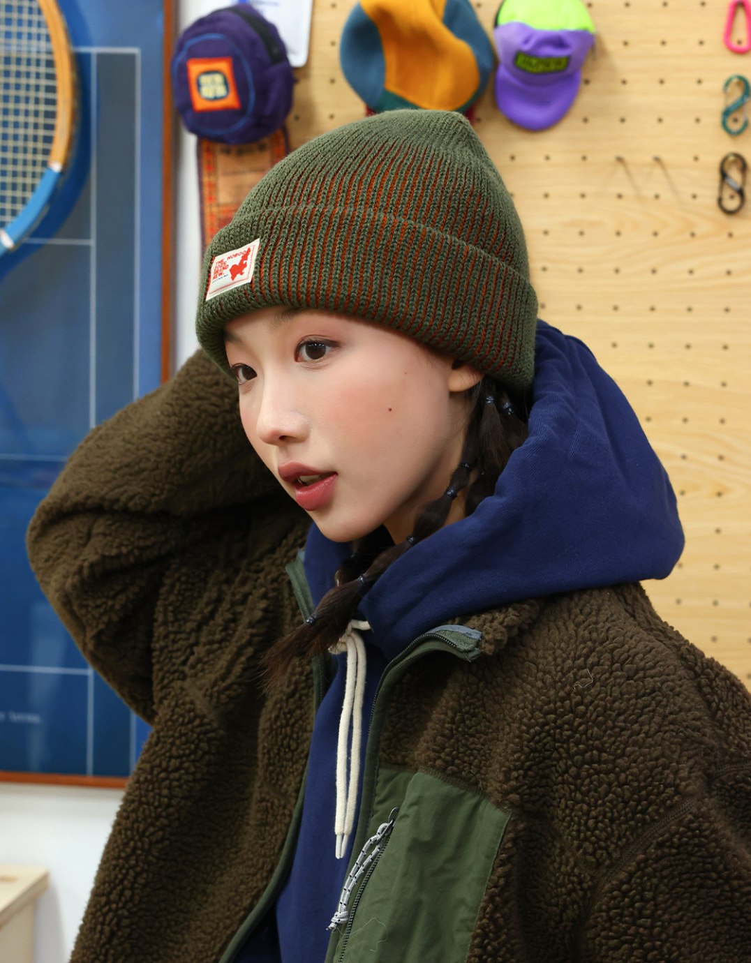 ミニラベル リブ編み ニットワッチキャップ N6367