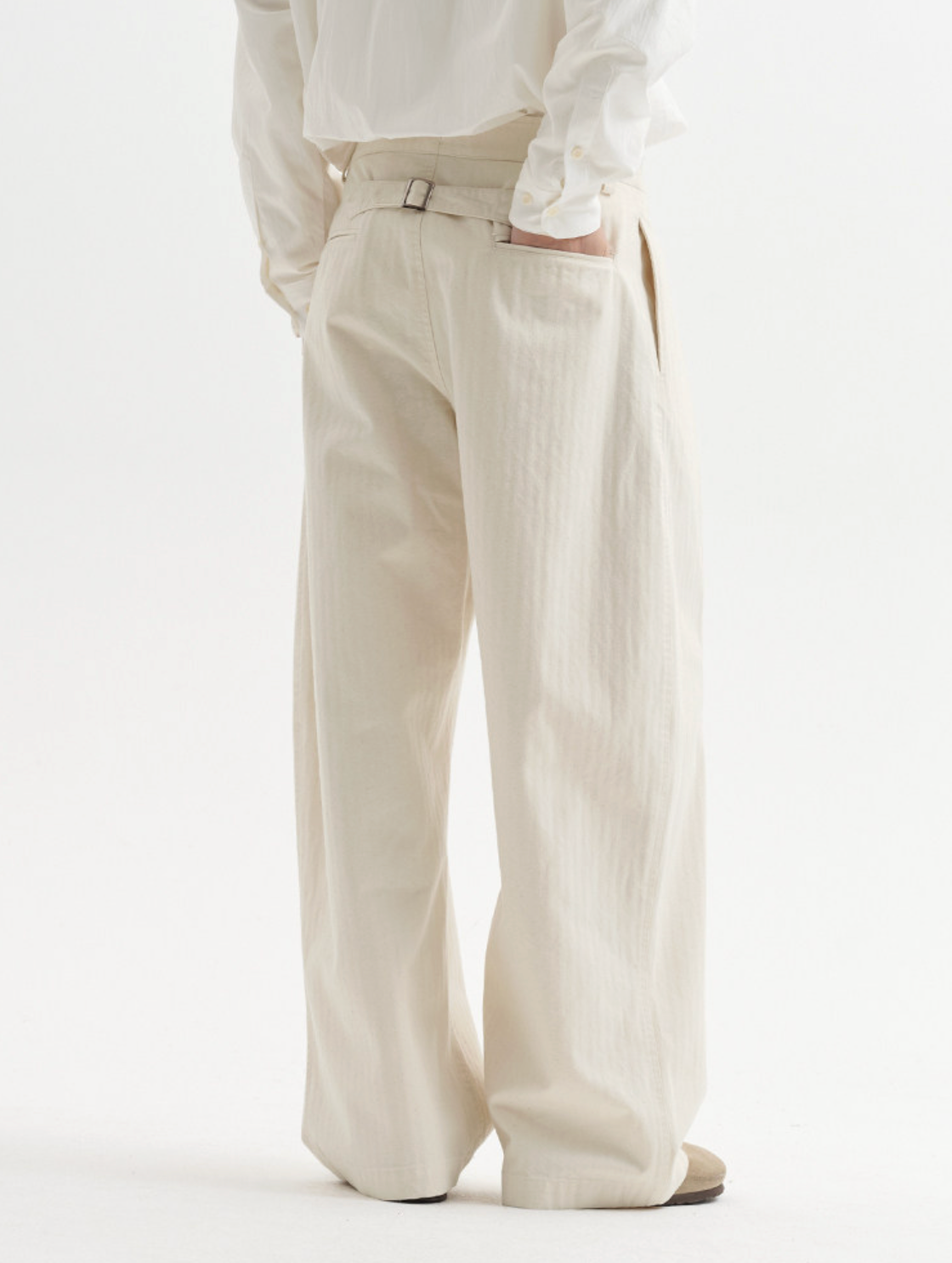 酵素ウォッシュ コットンツイル ワイドストレートパンツ N6385