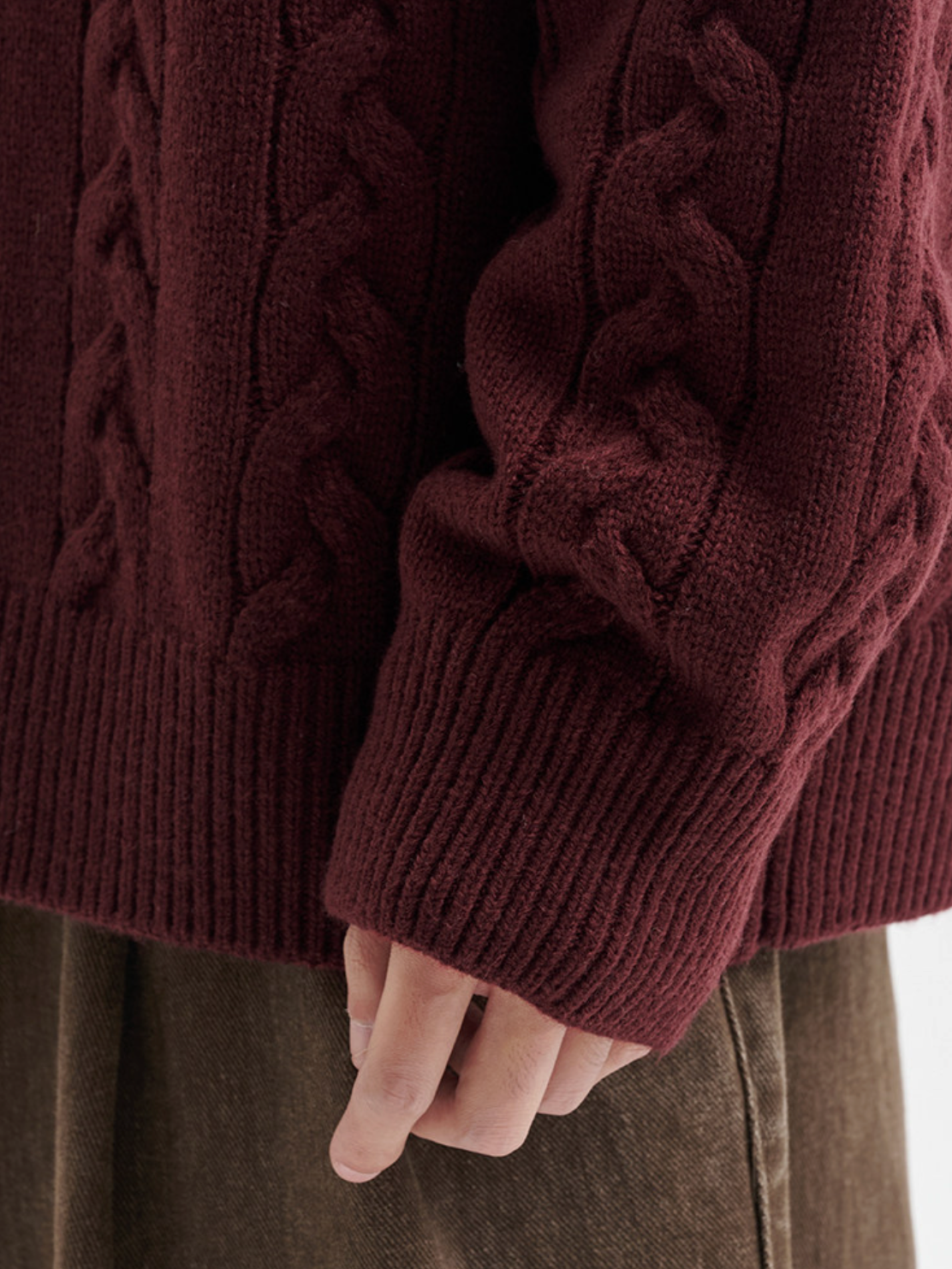 ケーブル編みルーズフィット ニットカーディガン N6386