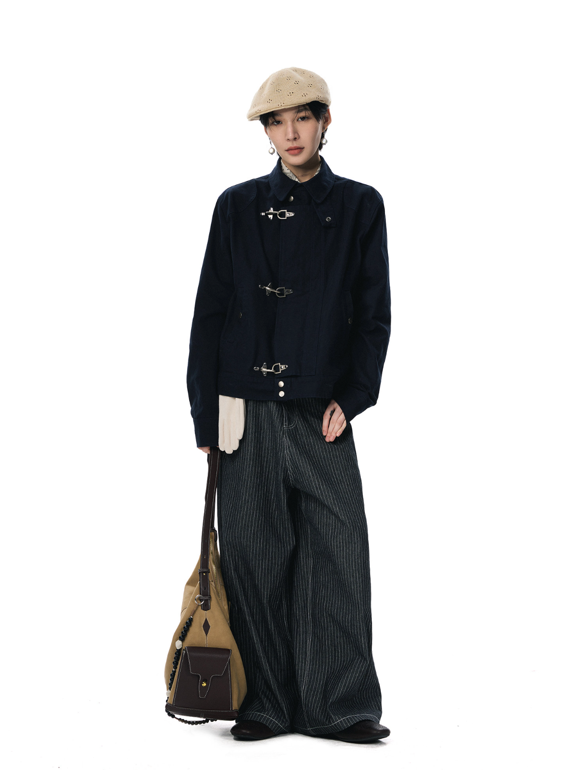 バックルディテール ウォッシュド ショートジャケット N6490