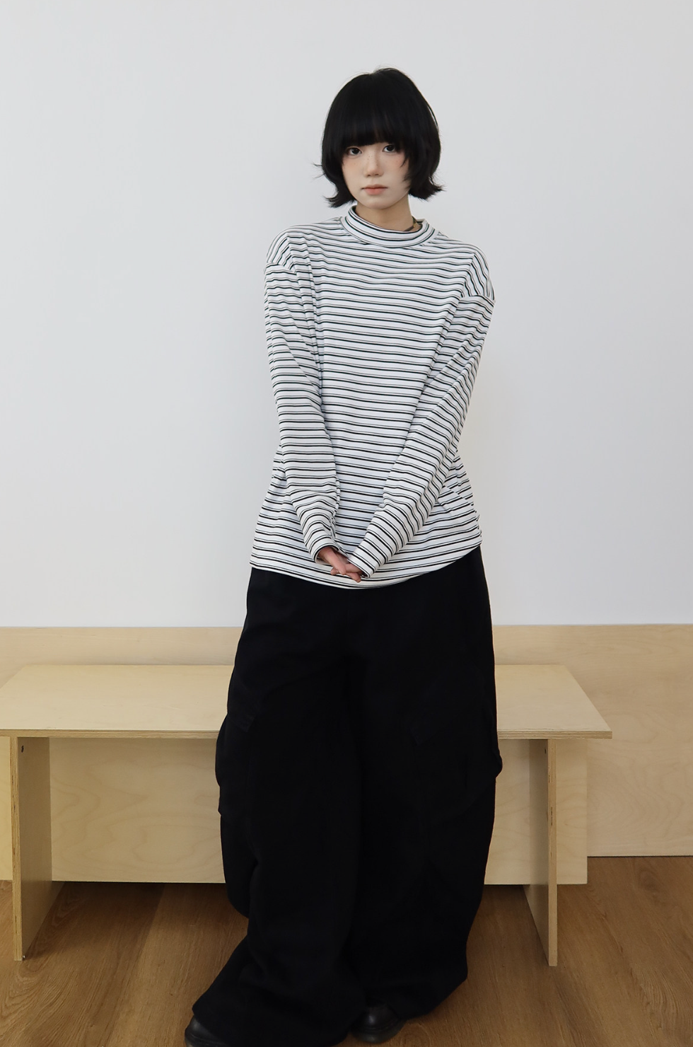 ウォッシュド デニム オーバーオール ワークパンツ N6495