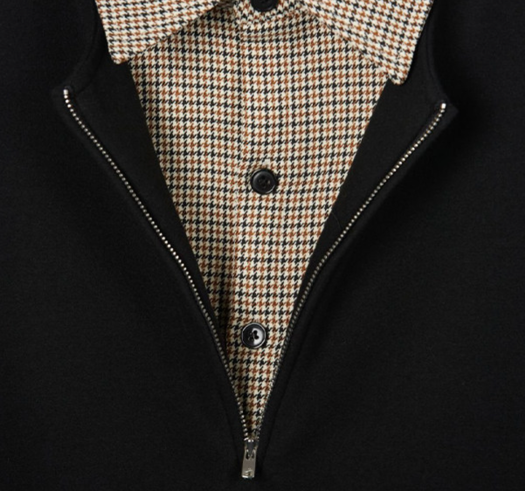 ウール混ハーフジップ ポロスウェット N6515