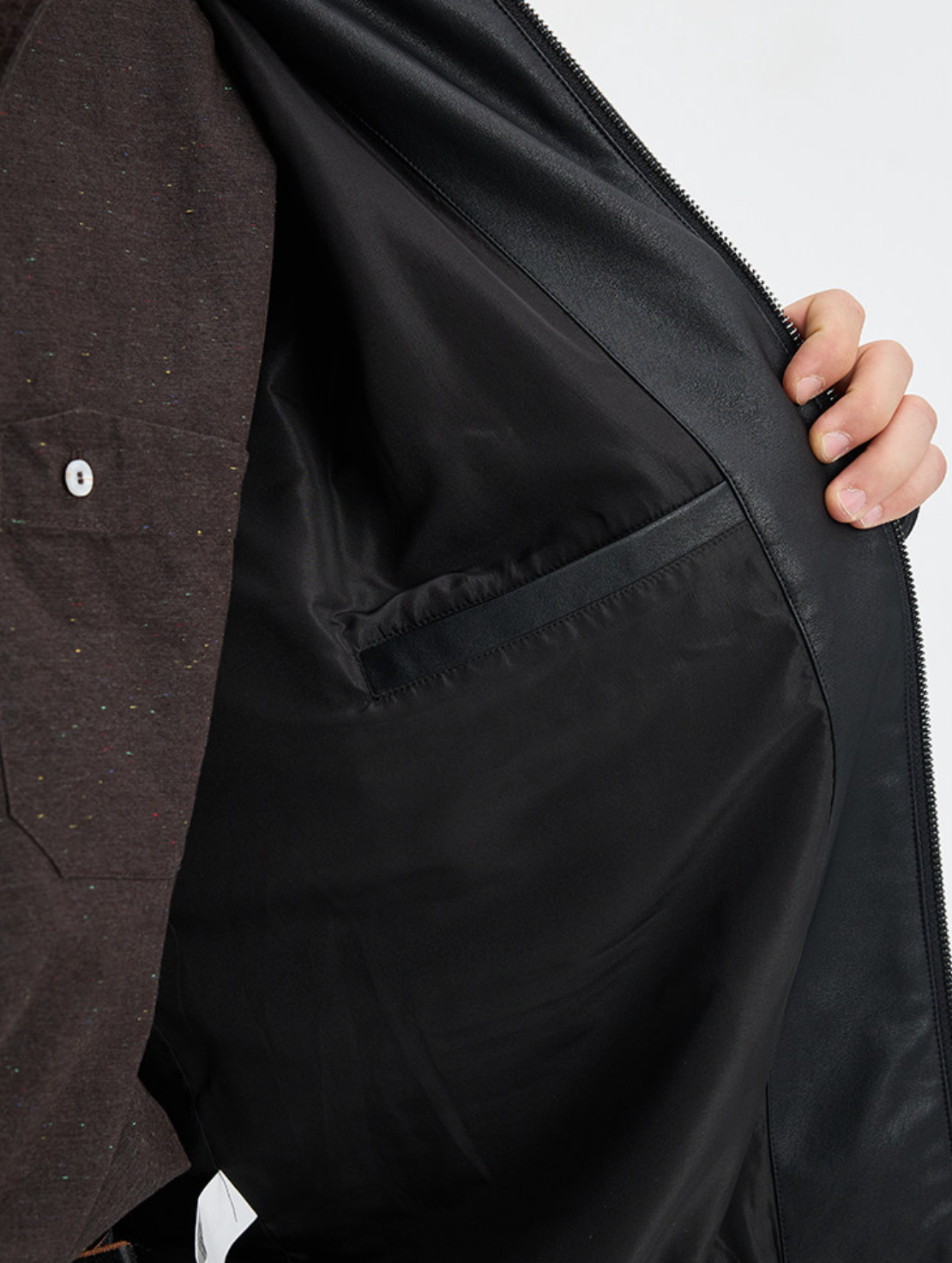 レトロ廓形 スタンドカラーPUレザージャケット N6526