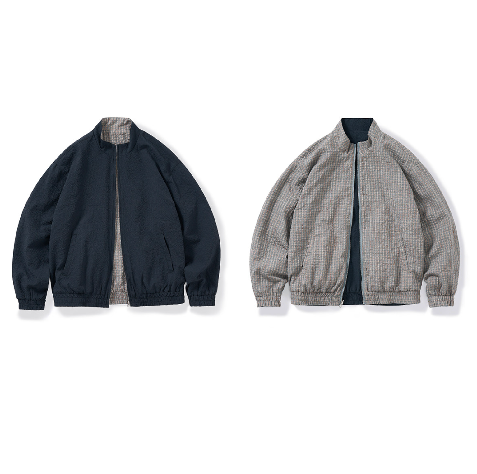 リバーシブル シアサッカーチェックジャケット N6544