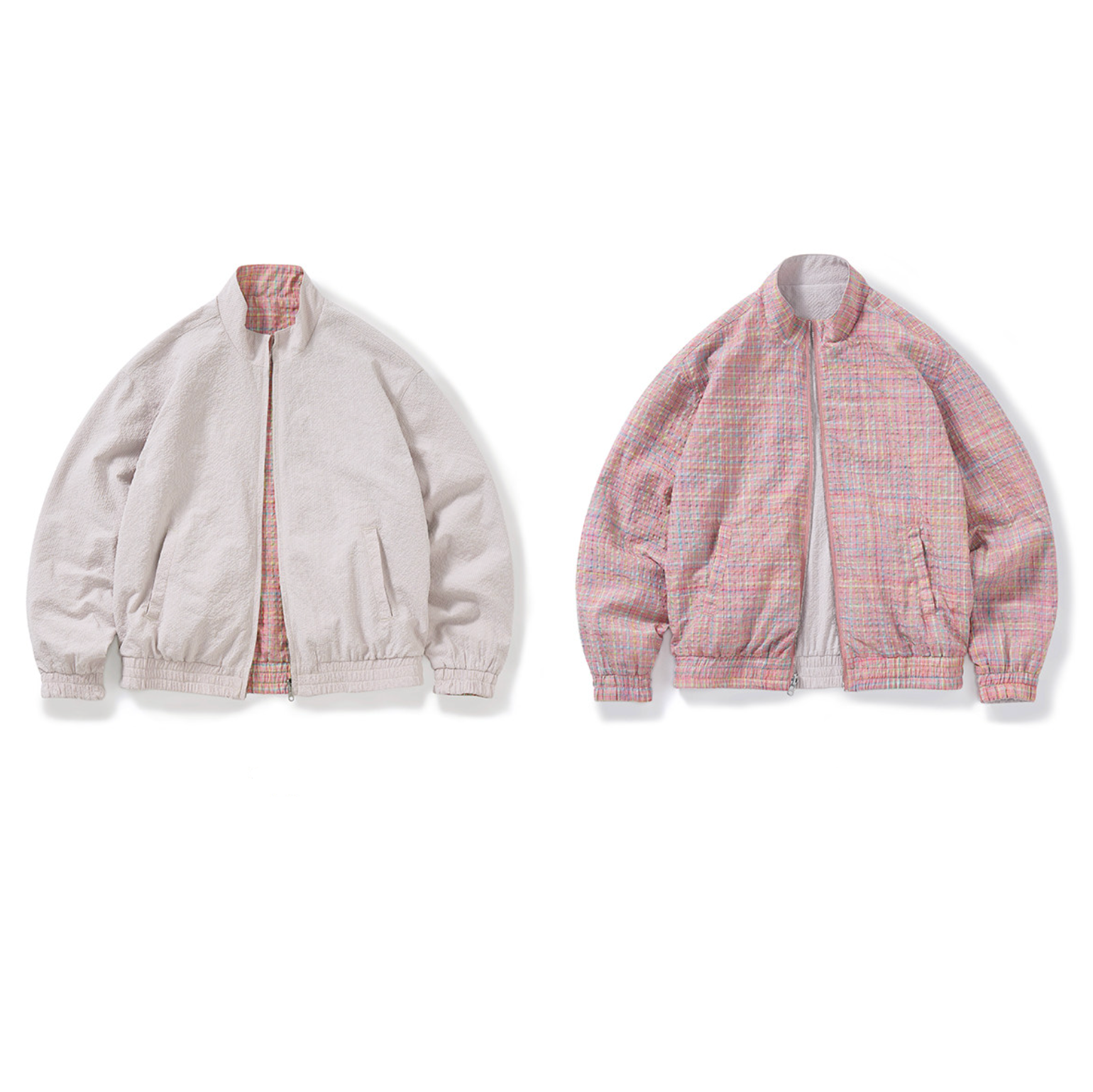 リバーシブル シアサッカーチェックジャケット N6544