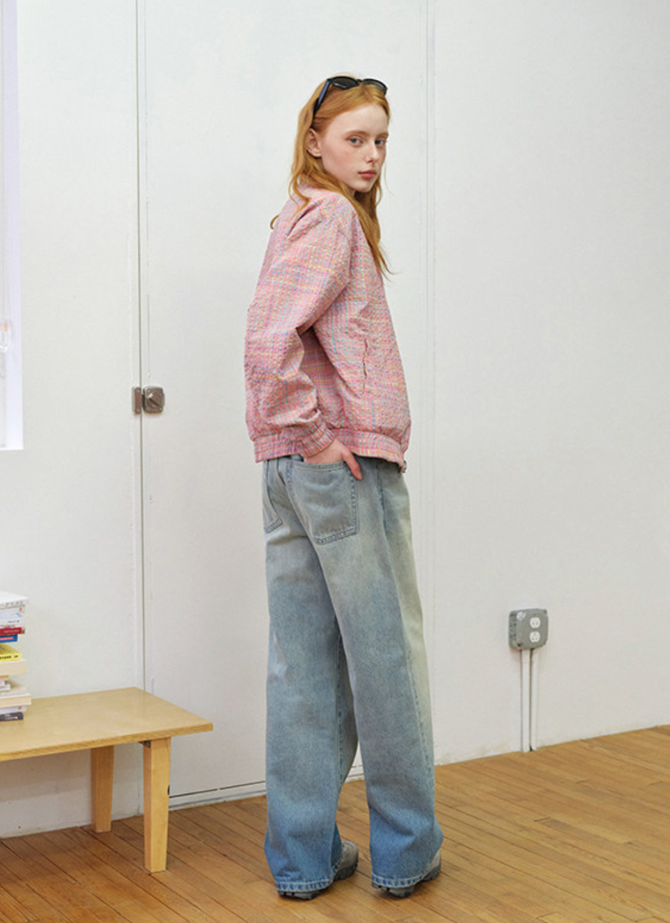 リバーシブル シアサッカーチェックジャケット N6544