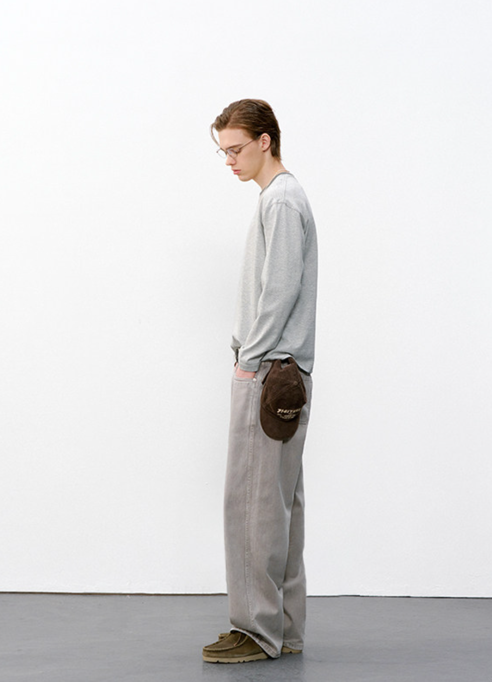 ヴィンテージ細ボーダー 配色クルーロングT N6545