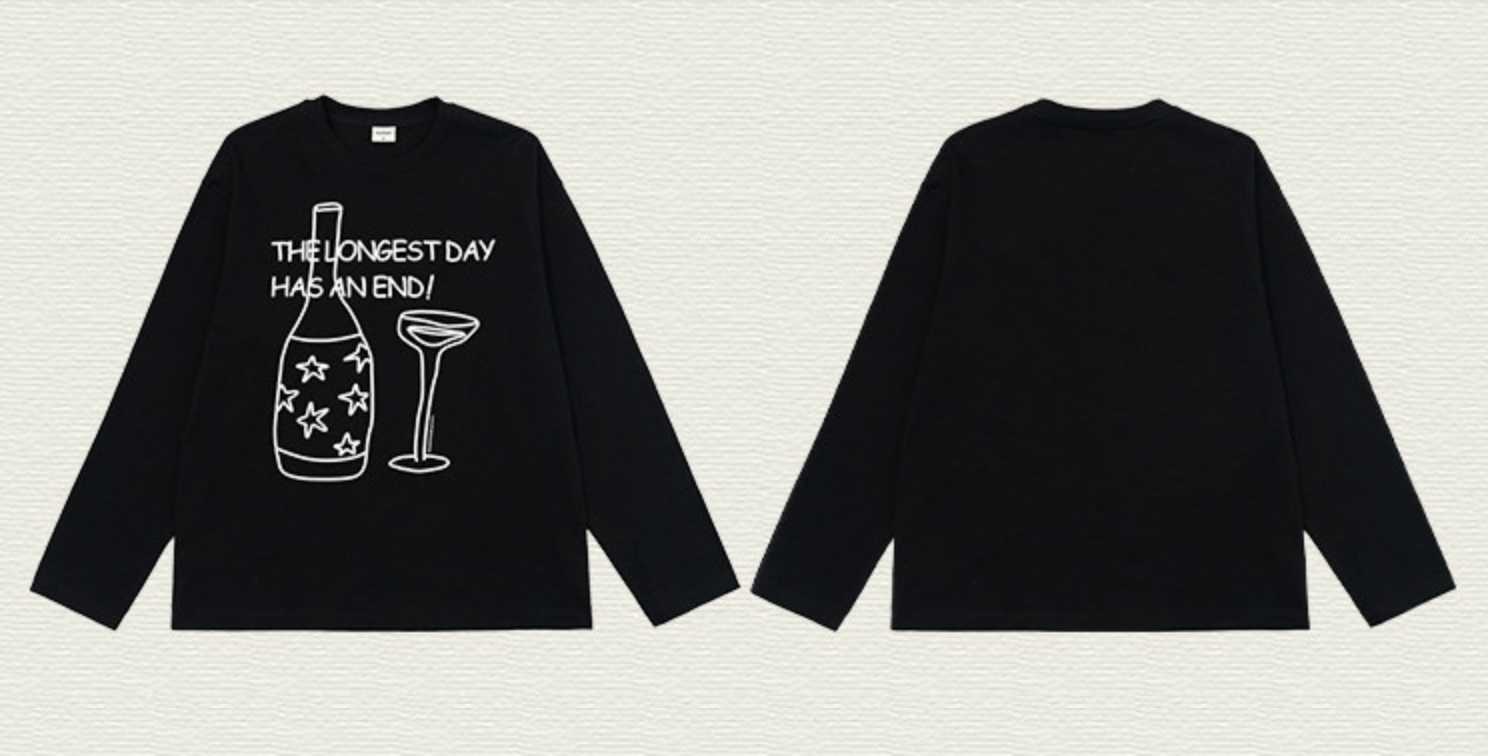 ハンドペイント ボトルグラフィック ロングT N6593