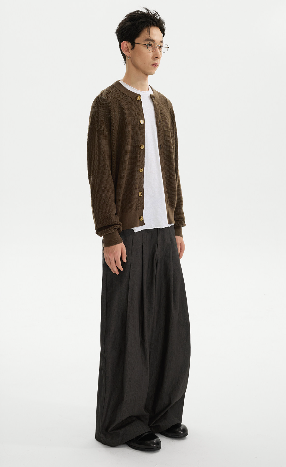 コクーンシルエット プリーツワイドパンツ N6618