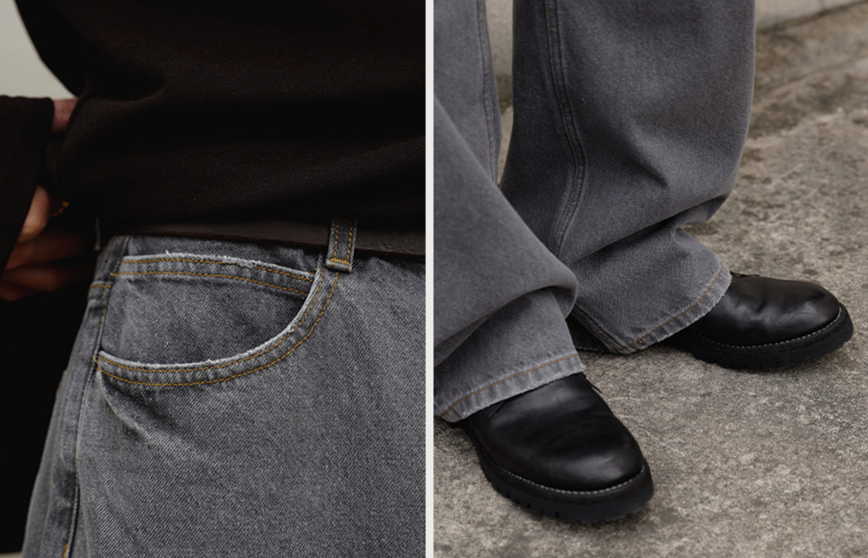 14oz グレーウォッシュ ストレートデニム N6637