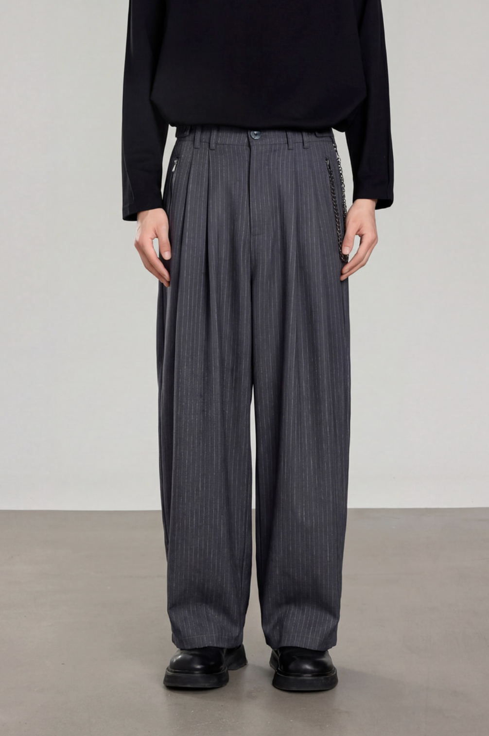 リラックス ワイドドレープパンツ N6640