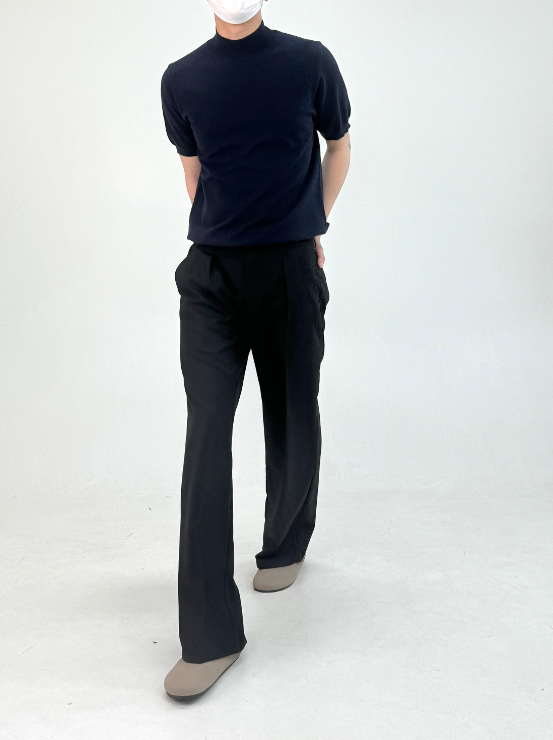 モックネック ショートニットT N6649