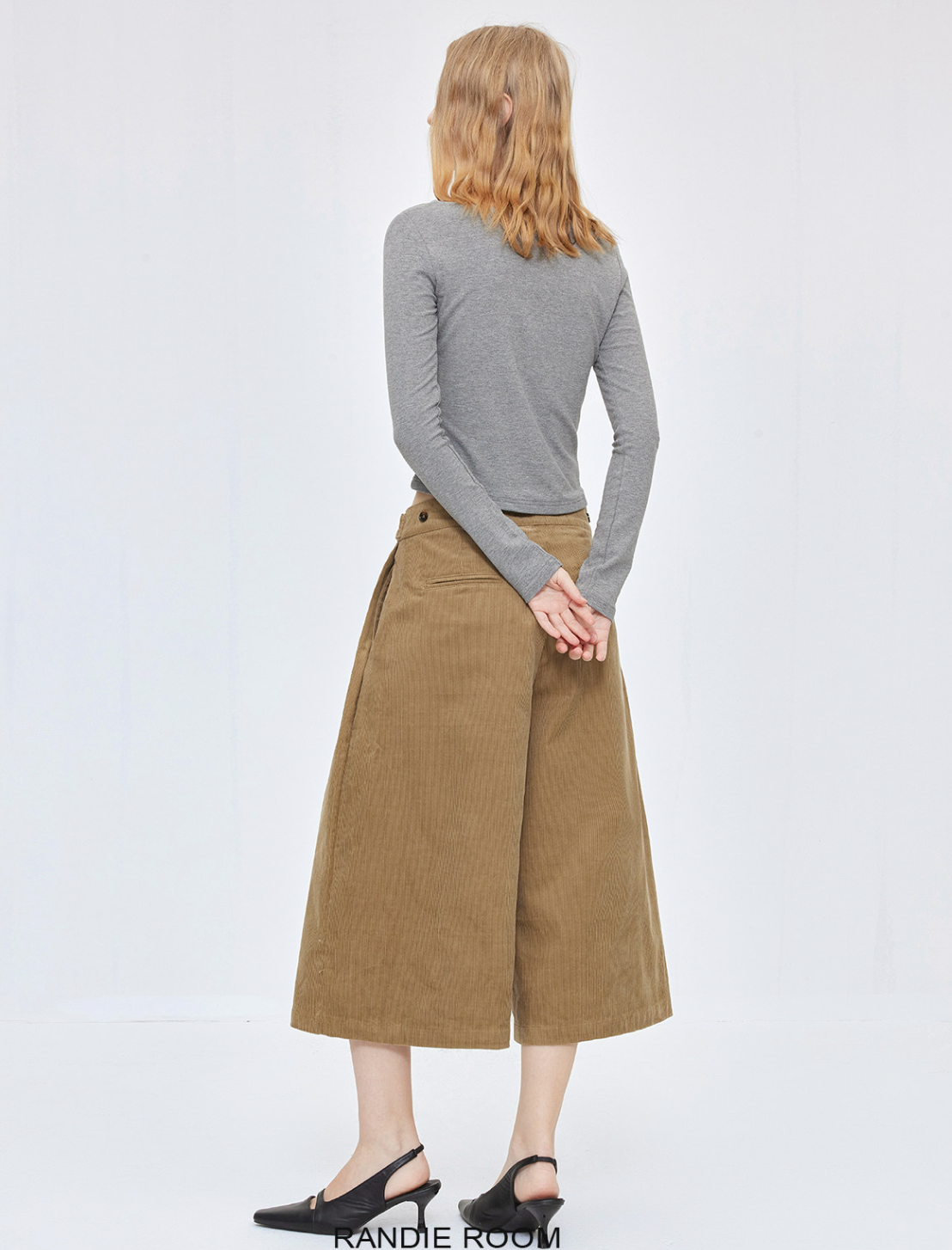 コーデュロイワイドクロップドパンツ N6742