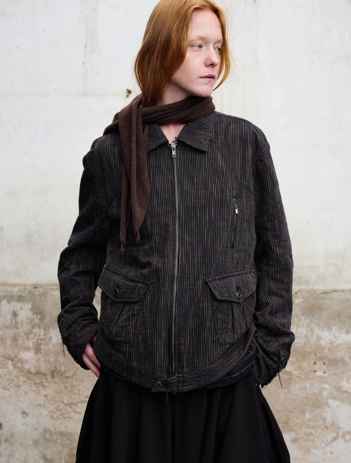 アシンメトリードレープワイドショーツ N6744