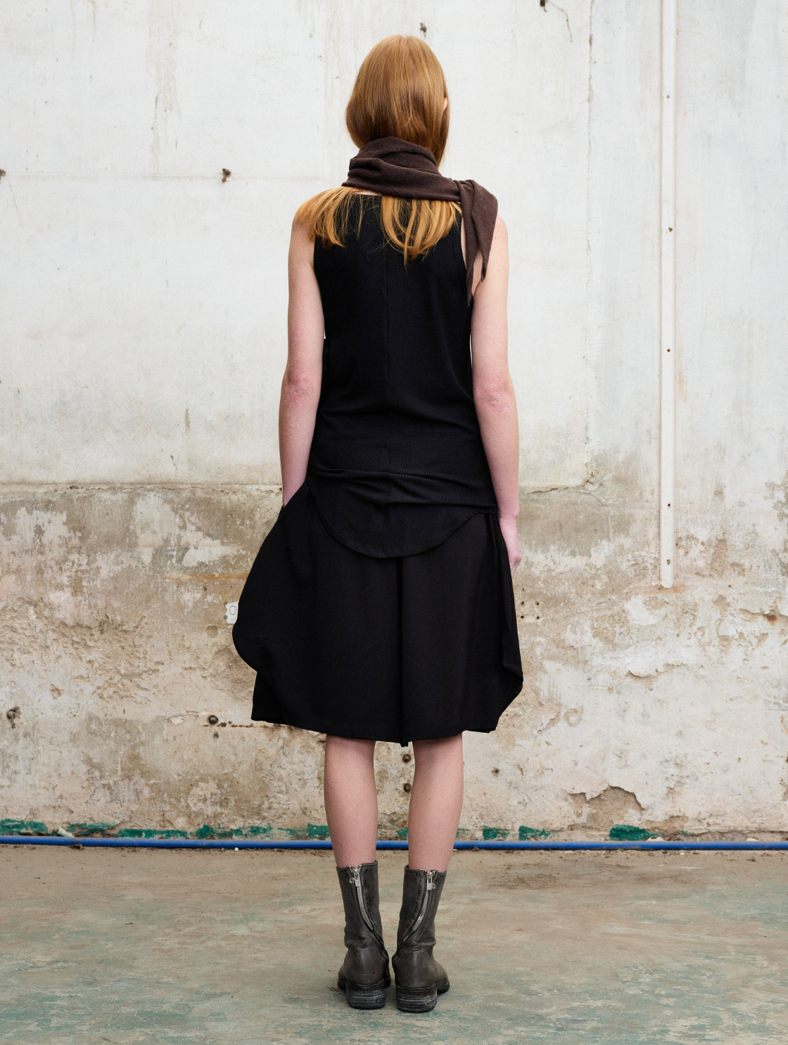 アシンメトリードレープワイドショーツ N6744