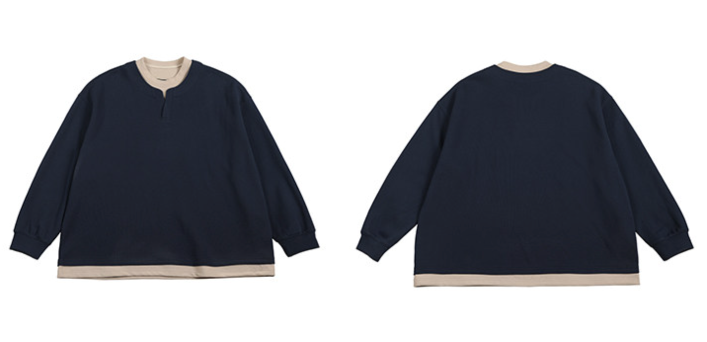 レイヤード風 ネイビースウェット N6727