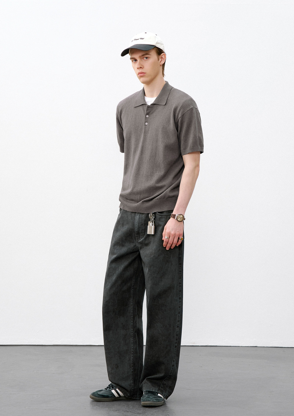 カシミヤコットン ニットポロシャツ N6734