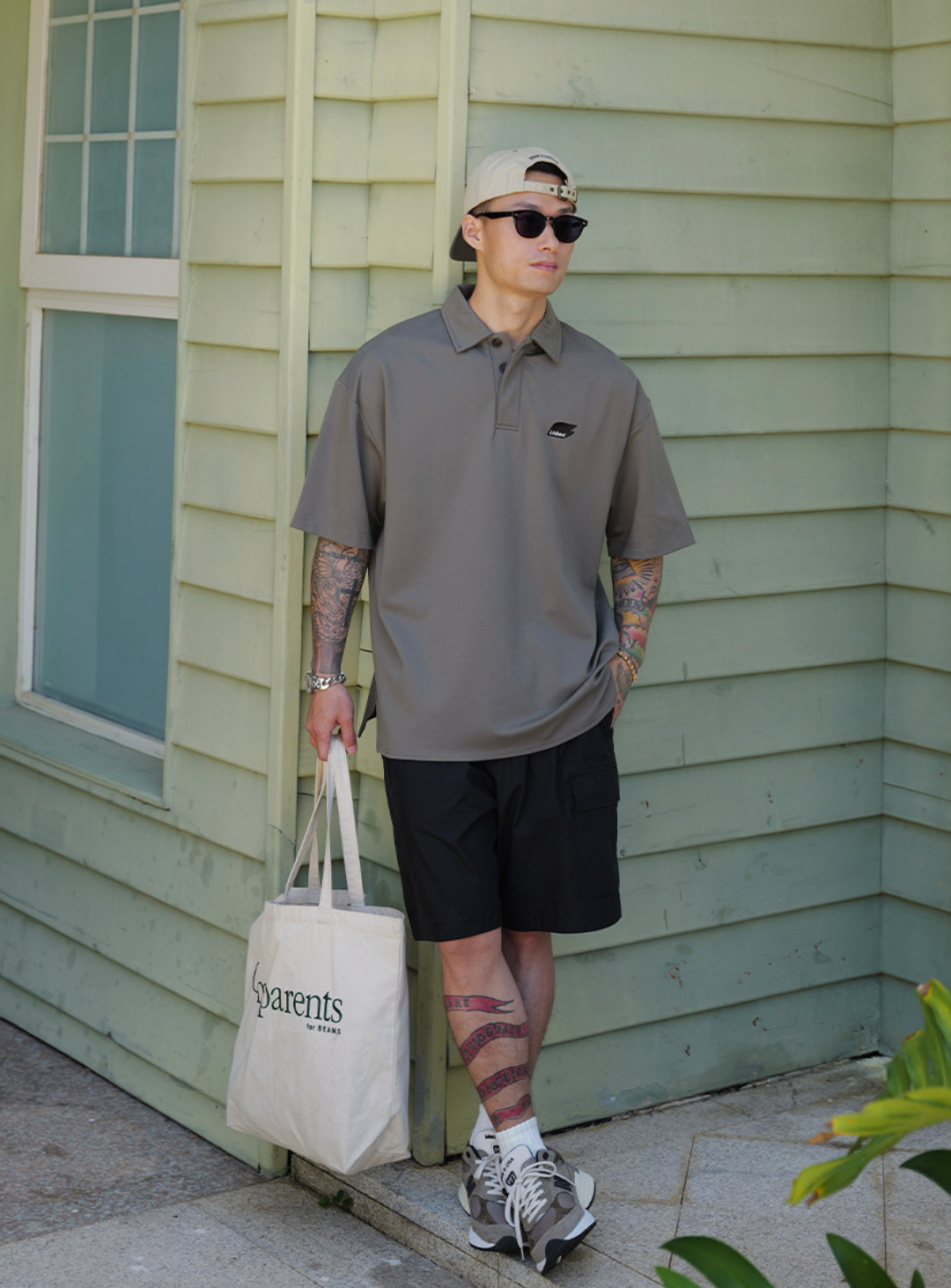 ローマ布混紡 刺繍ロゴ ポロシャツ N6763