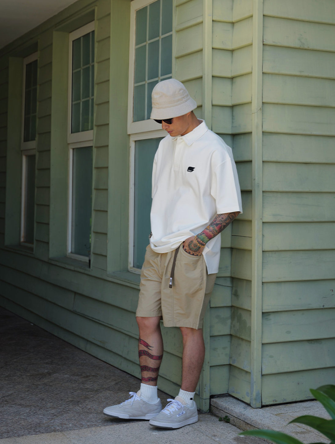 ローマ布混紡 刺繍ロゴ ポロシャツ N6763