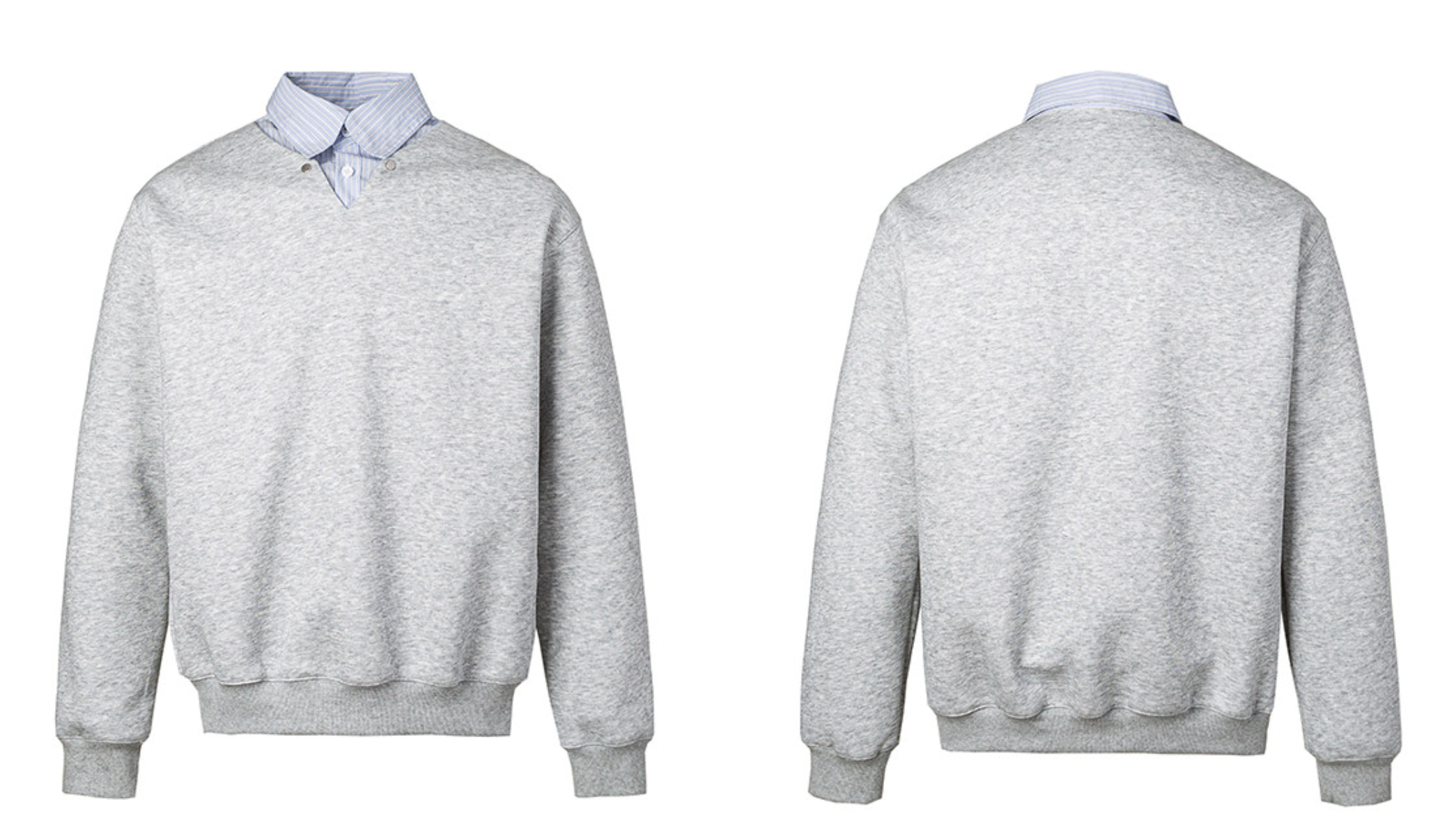 レイヤード風 シャツカラースウェット N6797