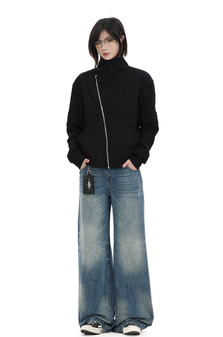 フェード加工 セミフレアデニムパンツ N6799