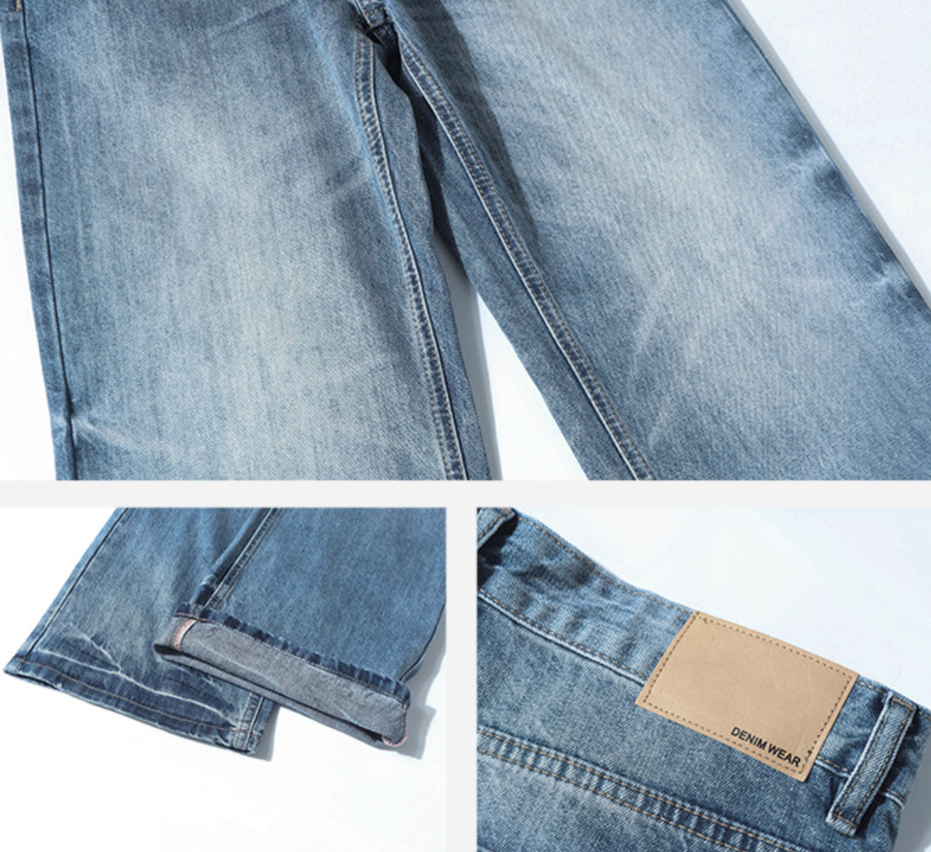 フェード加工 セミフレアデニムパンツ N6799