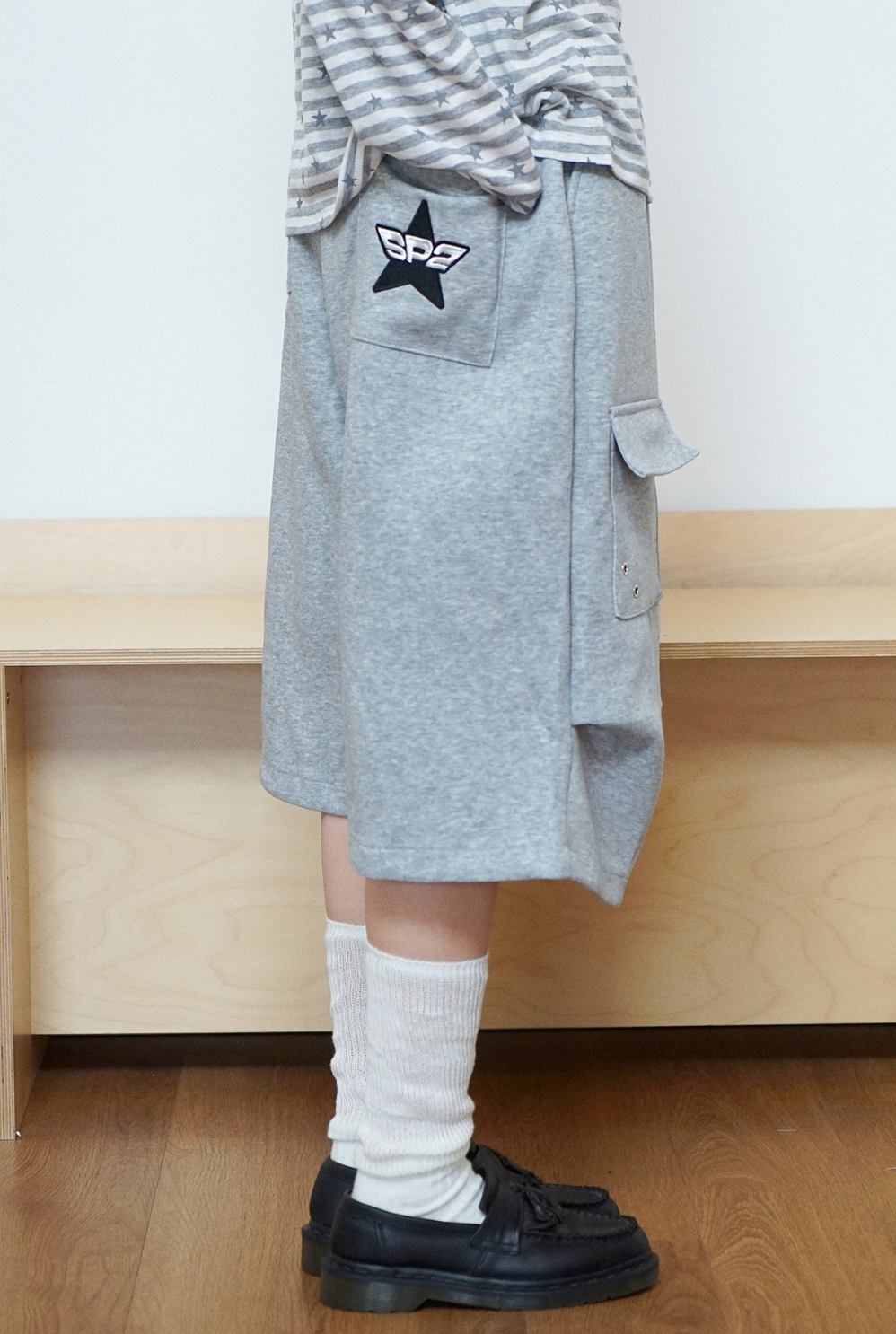 裾タックワイドカーゴクロップドパンツ N6780