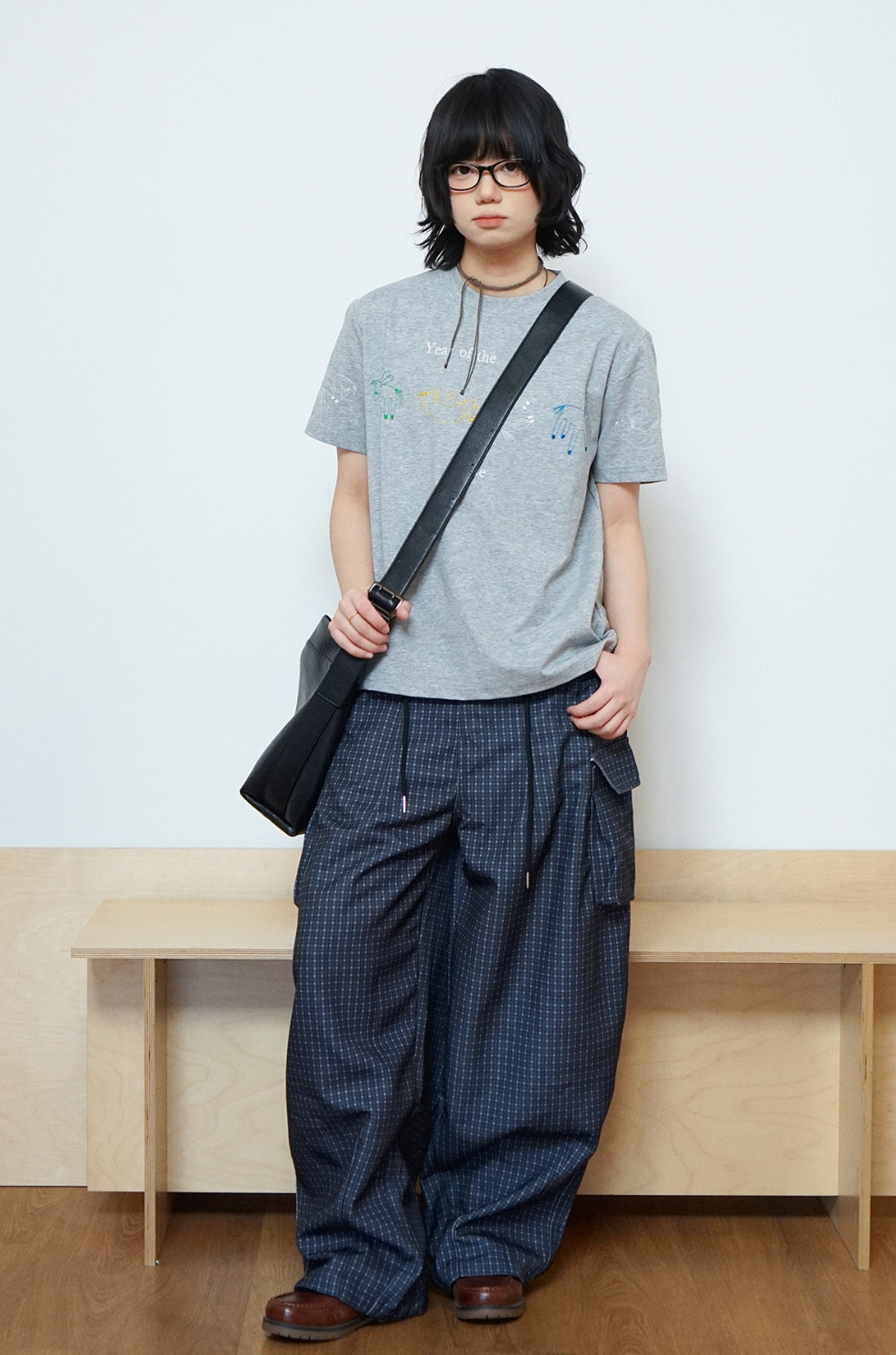 ドットチェックパラシュートカーゴパンツ N6781