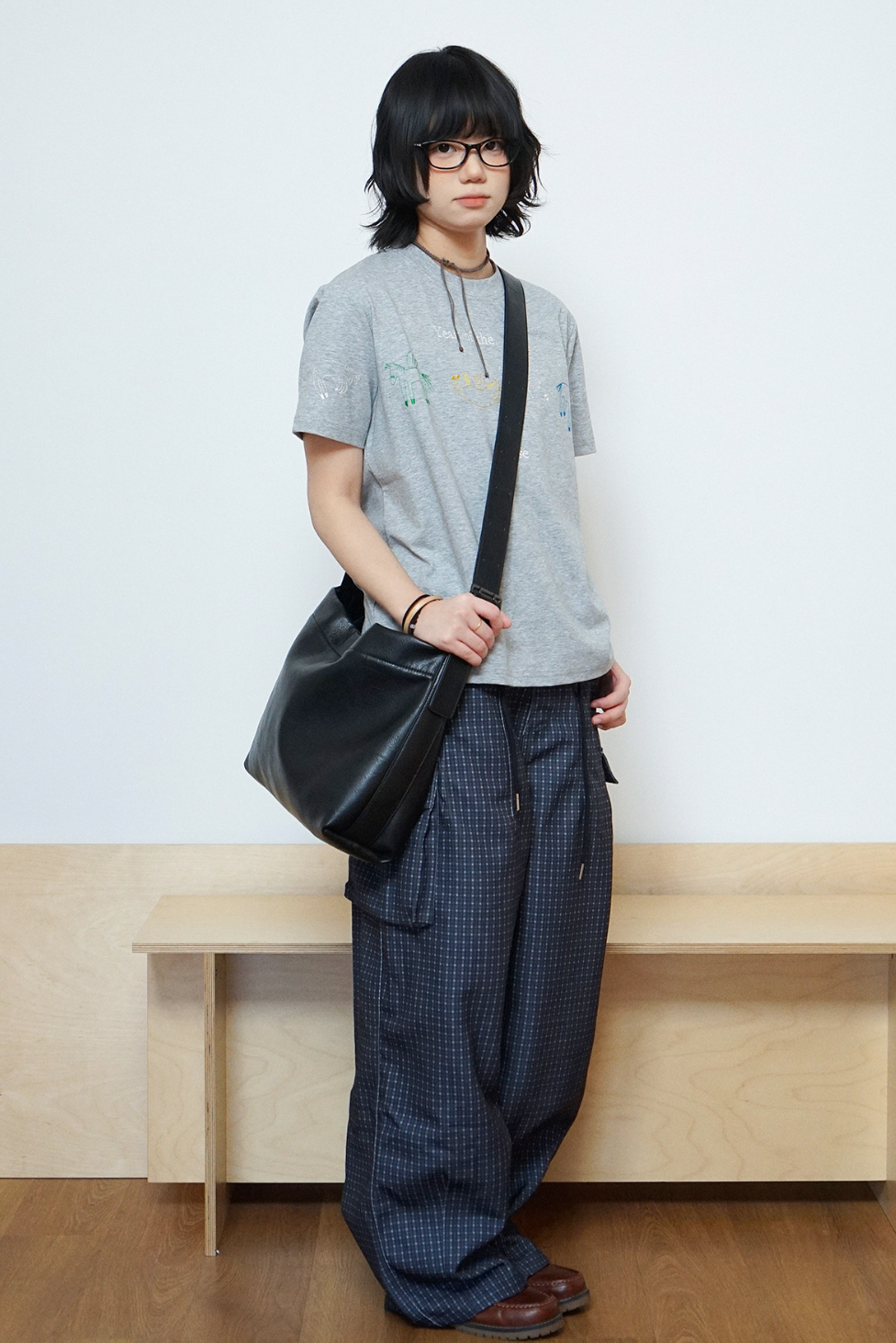 ドットチェックパラシュートカーゴパンツ N6781