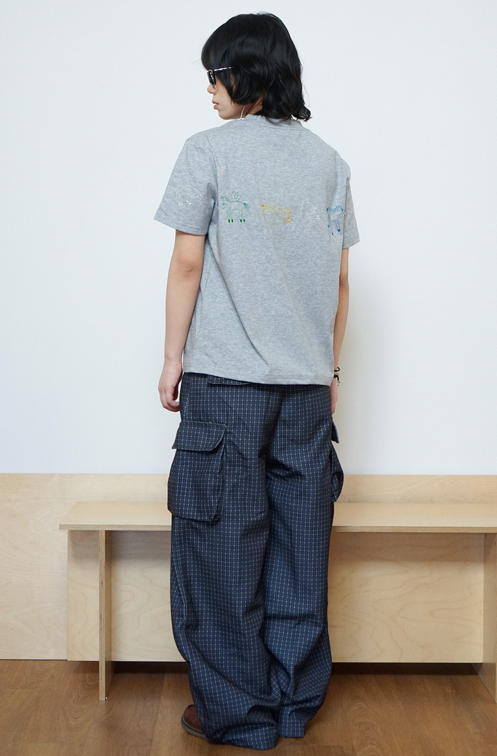 ドットチェックパラシュートカーゴパンツ N6781