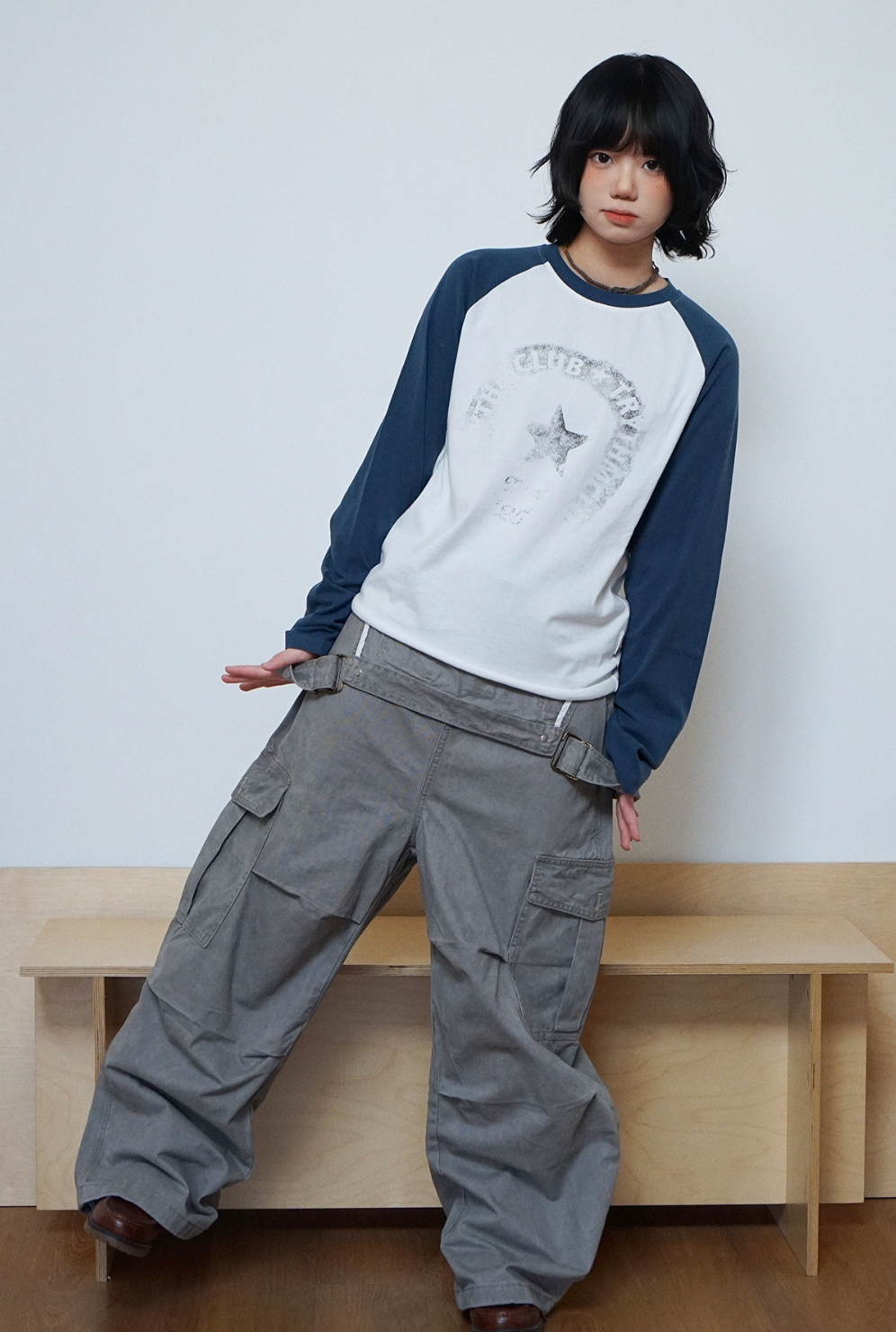 レタープリントラグランロングT N6784