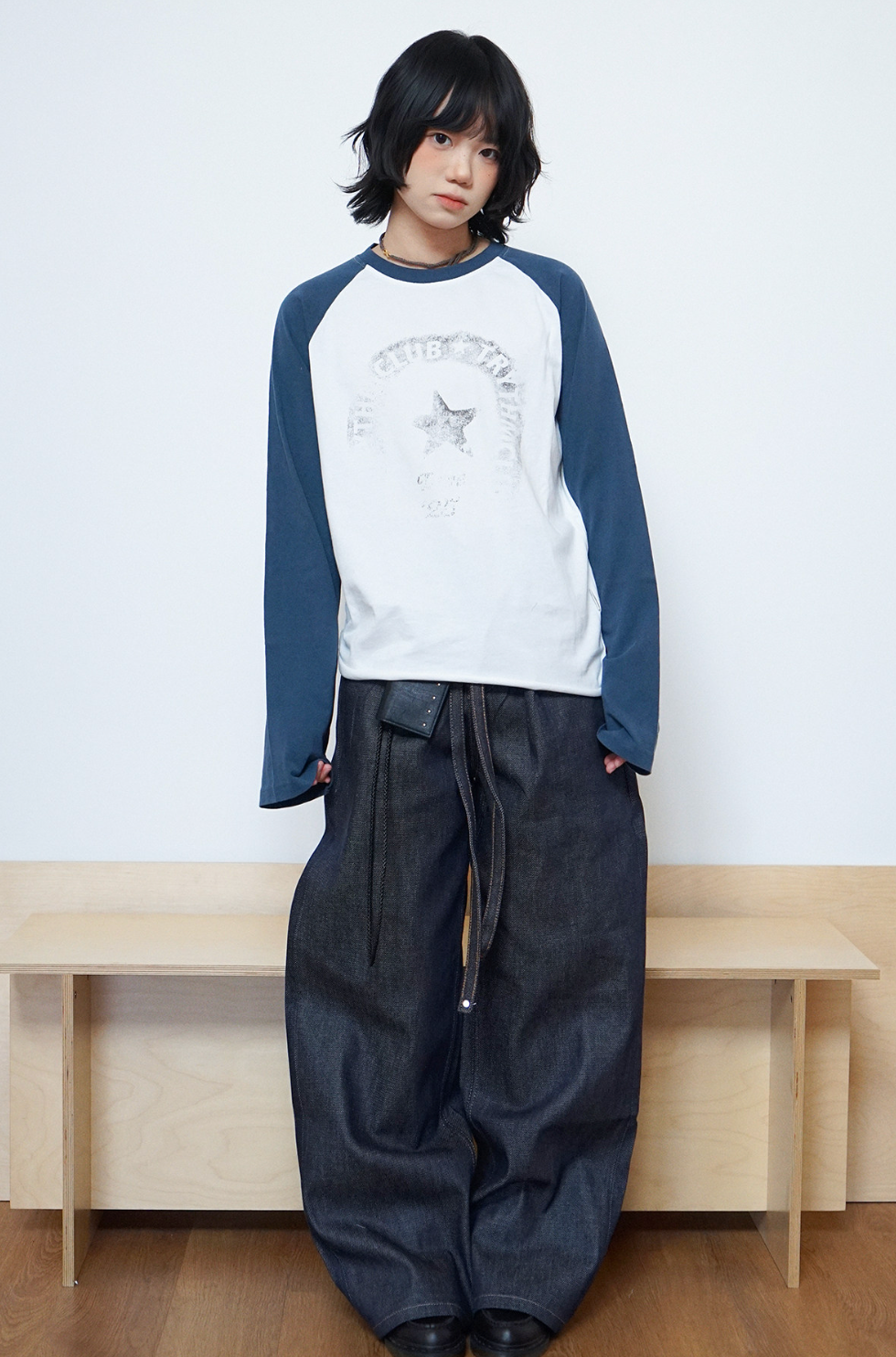 レタープリントラグランロングT N6784