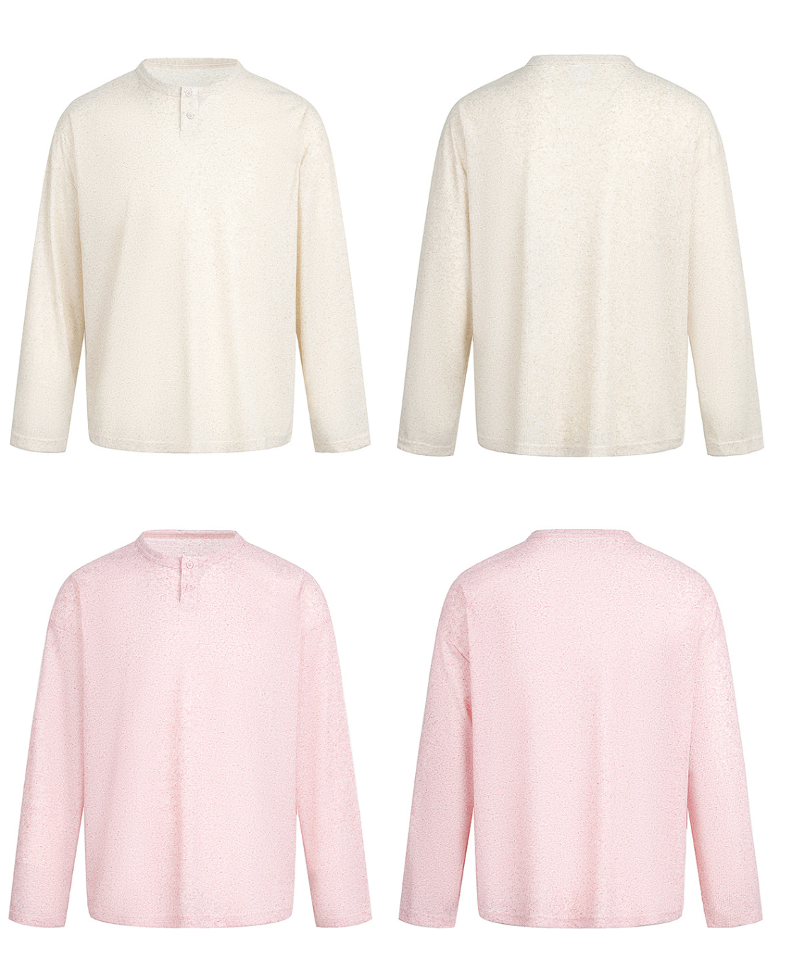 リネン混 ヘンリーネック ロングスリーブカットソー N6803