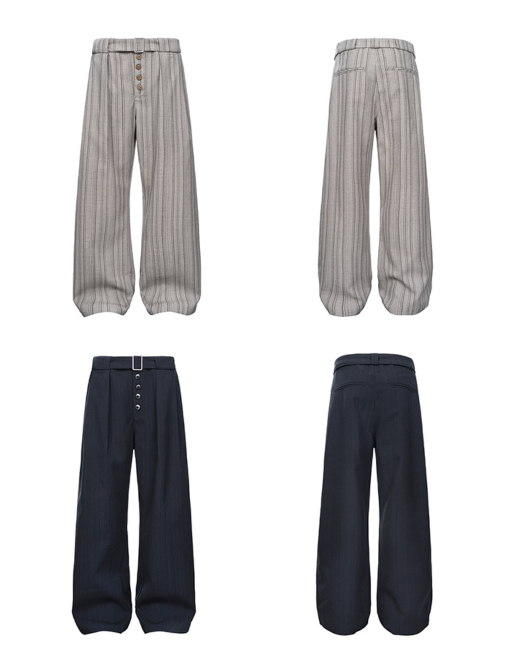 ピンストライプ ドレープワイドスラックス N6805