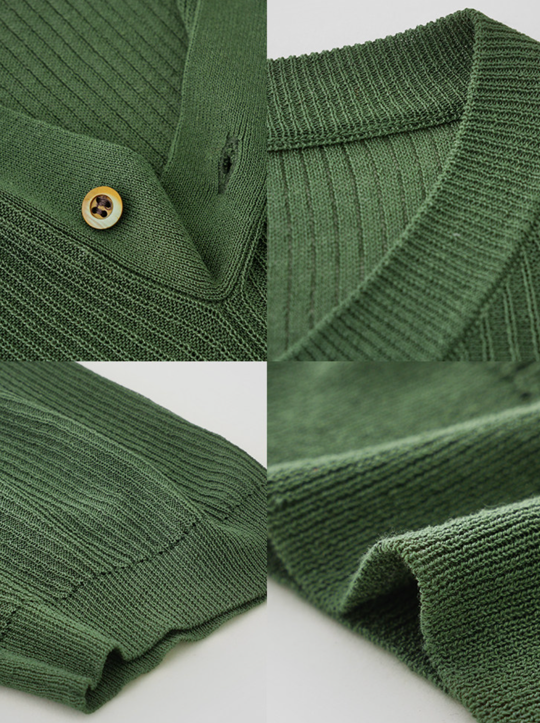 リネン混ハーフボタンニットT N6825