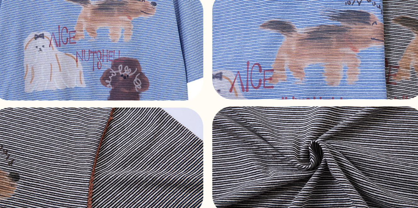 ボーダー アニマルグラフィック リンガーTシャツ N6866
