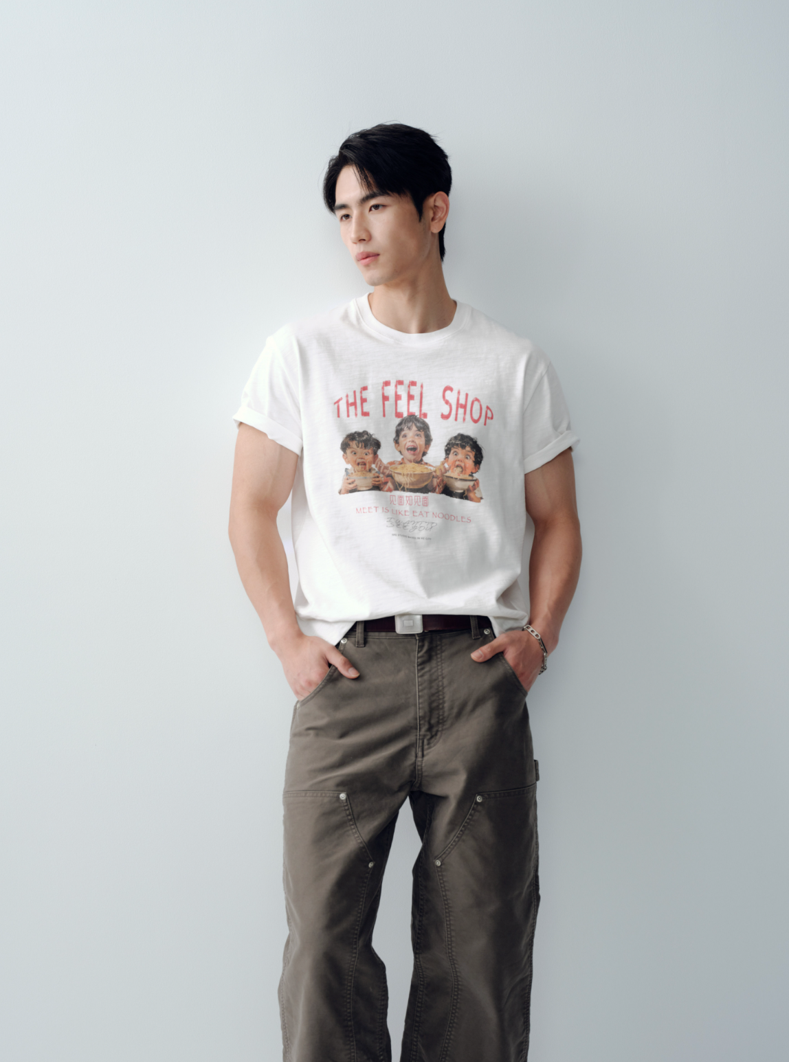 スラブコットン ヴィンテージプリント ヘビーTシャツ N7024