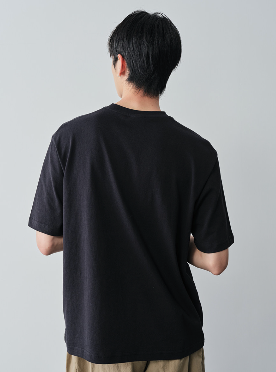 コットン100% ヘンリーネック リラックスTシャツ N7045