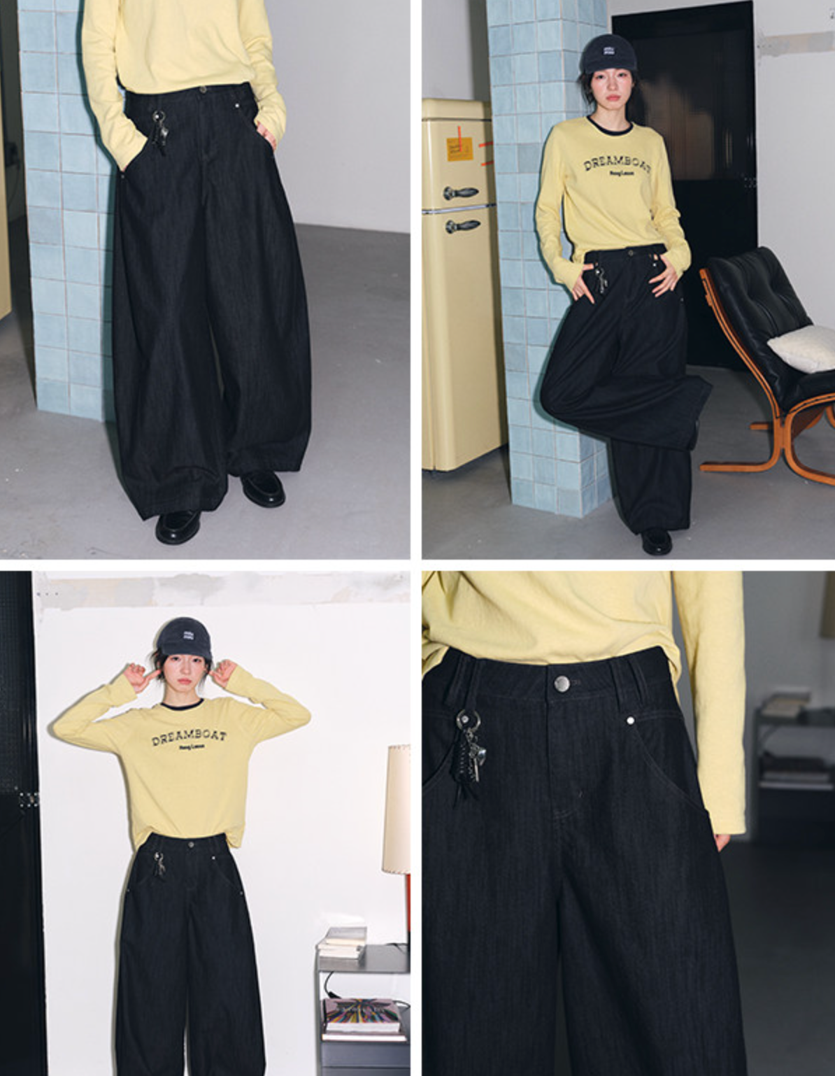 コクーンシルエットワイドデニムパンツ N7279