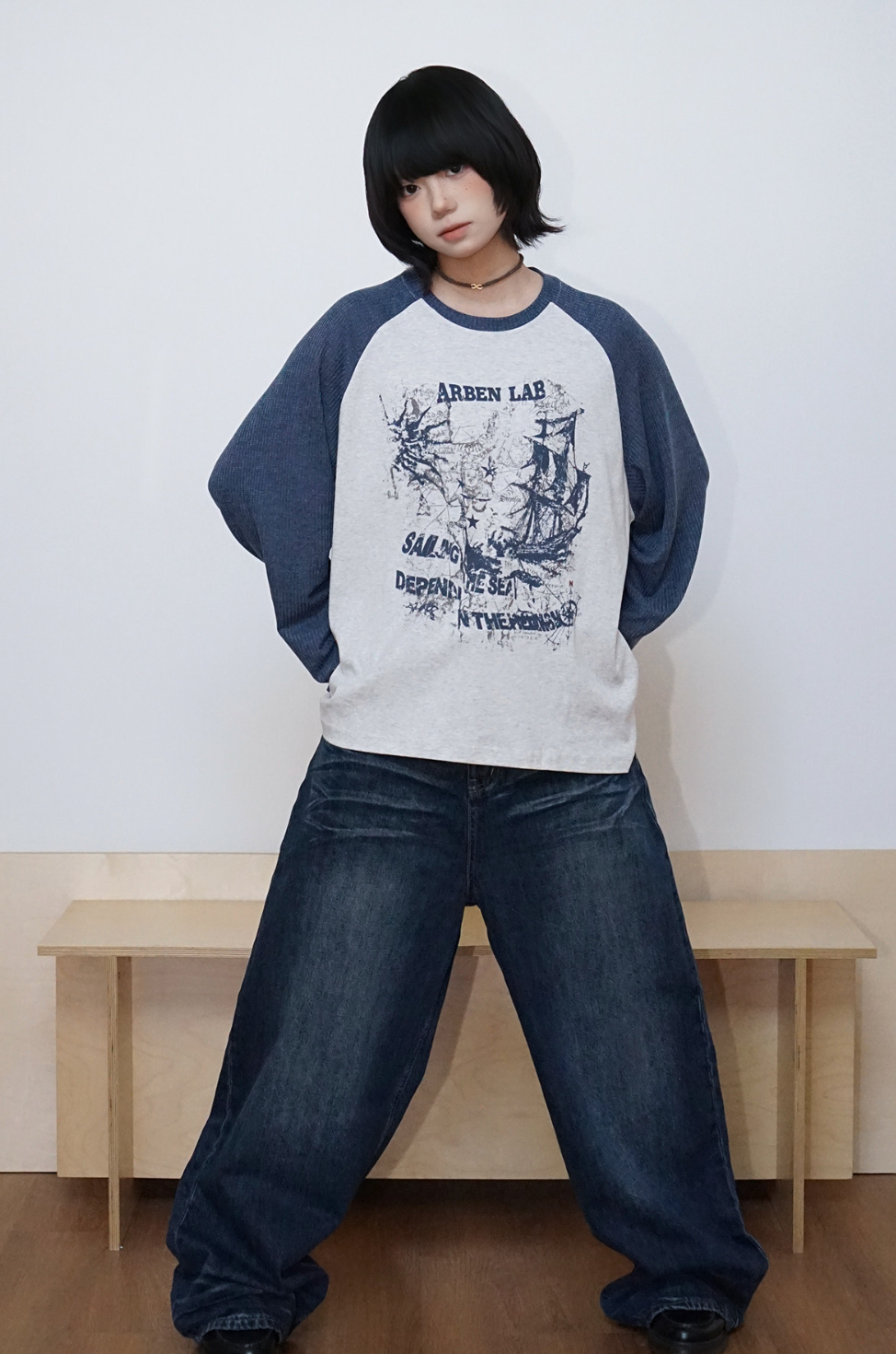 ヴィンテージセーリングラグランロングTシャツ N7363